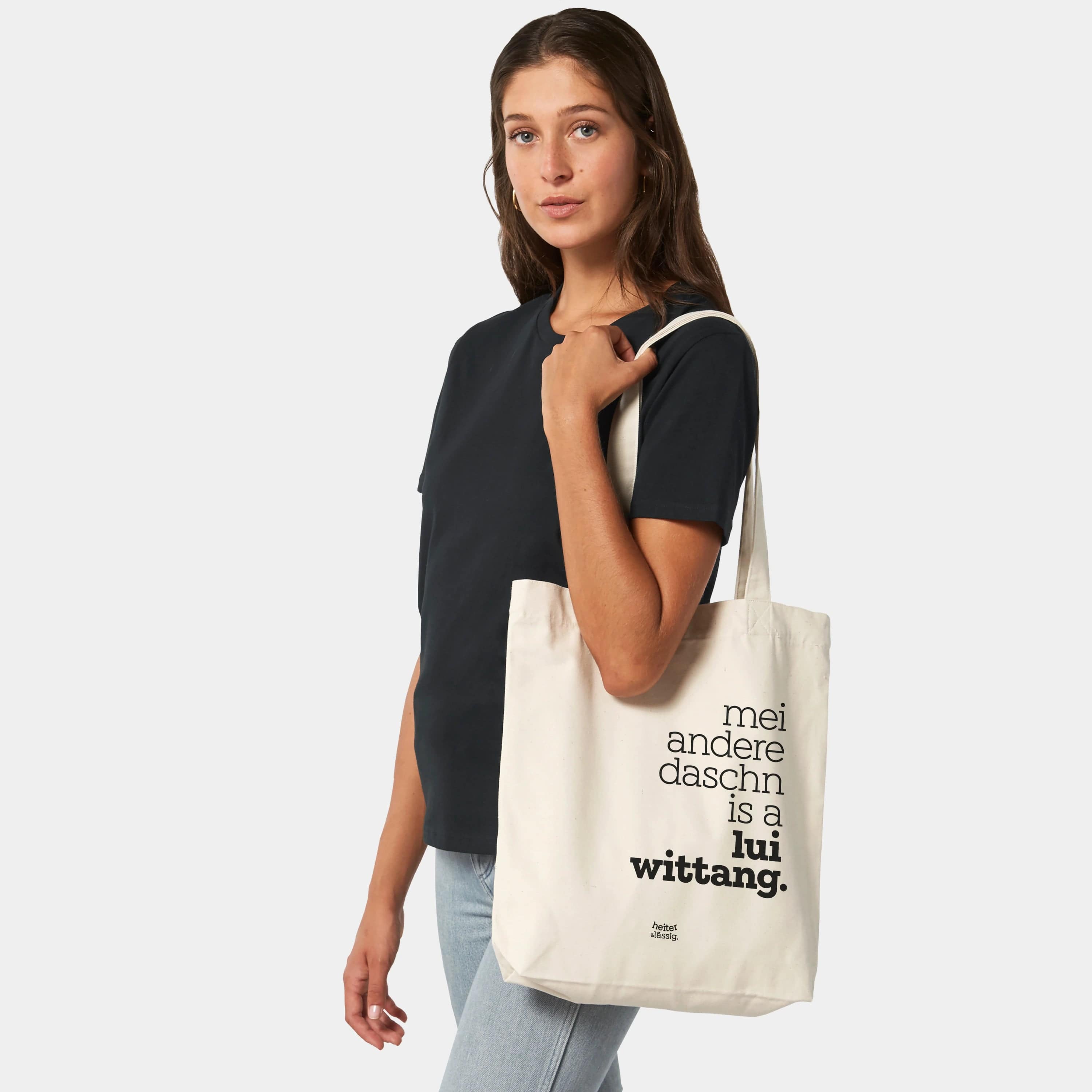 HEITER & LÄSSIG Baumwolltasche "lui wittang" Shopper / natural raw - aus nachhaltiger und fairer Produktion