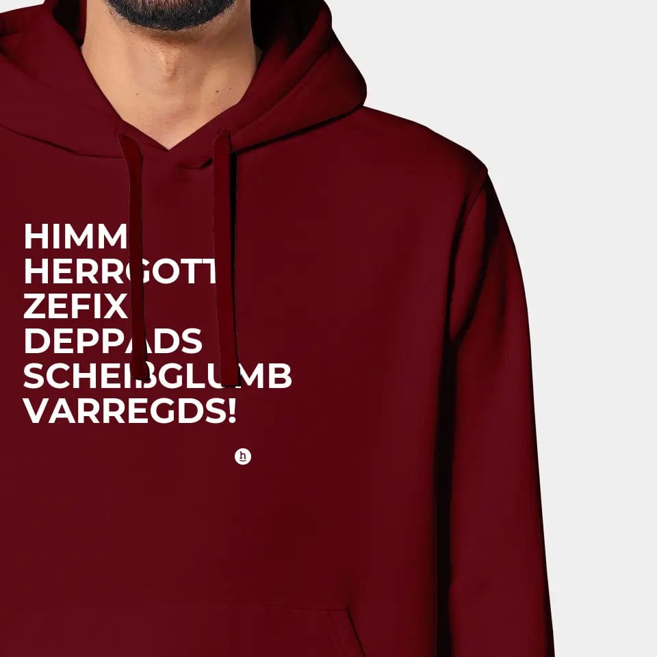 TeeInBlue Hoodie "Himmi Herrgott" Stanley/Stella Drummer 2.0 / burgundy / XXS - aus nachhaltiger und fairer Produktion