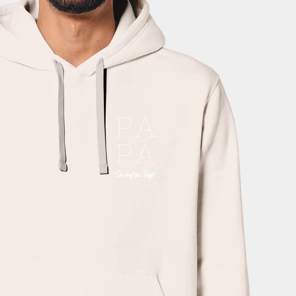 TeeInBlue Hoodie "Papa" Stanley/Stella Drummer 2.0 / vintage weiß / XXS - aus nachhaltiger und fairer Produktion