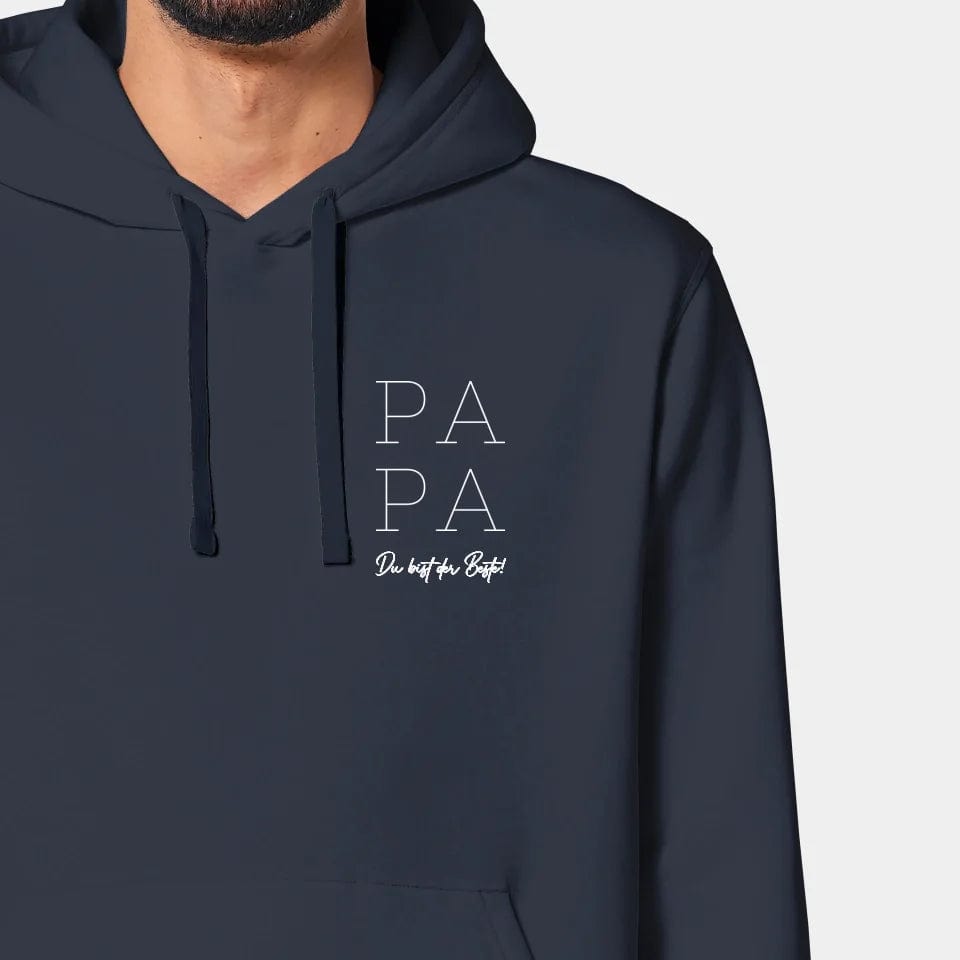 TeeInBlue Hoodie "Papa" Stanley/Stella Drummer 2.0 / india ink grey / XXS - aus nachhaltiger und fairer Produktion