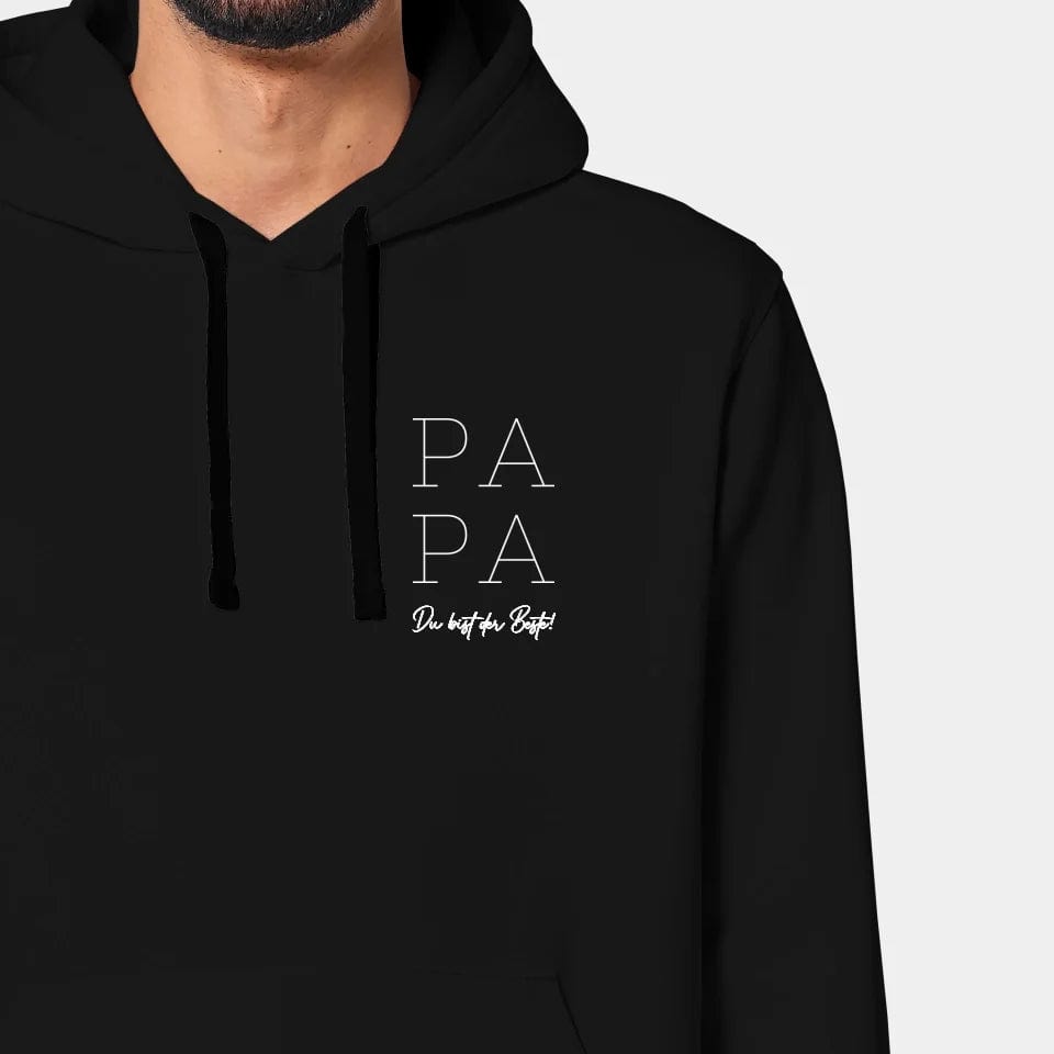 TeeInBlue Hoodie "Papa" Stanley/Stella Drummer 2.0 / schwarz / XXS - aus nachhaltiger und fairer Produktion