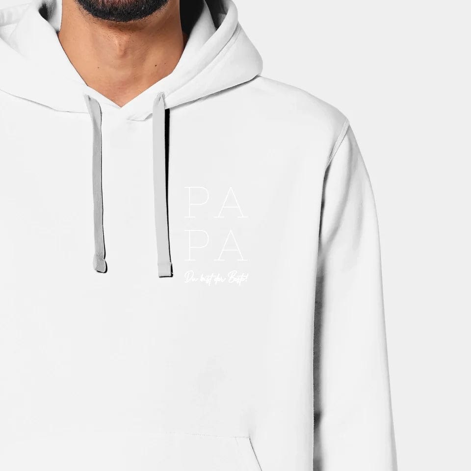 TeeInBlue Hoodie "Papa" Stanley/Stella Drummer 2.0 / weiß / XXS - aus nachhaltiger und fairer Produktion