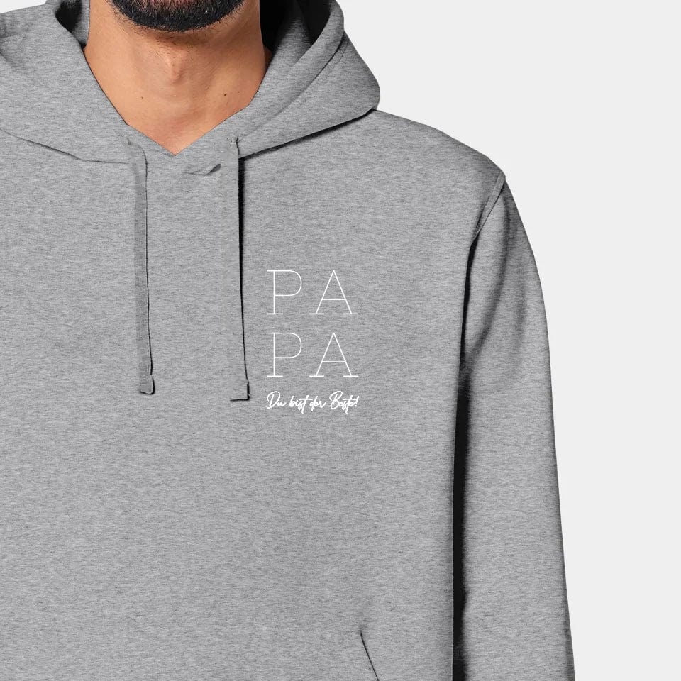TeeInBlue Hoodie "Papa" Stanley/Stella Drummer 2.0 / heather grey / XXS - aus nachhaltiger und fairer Produktion