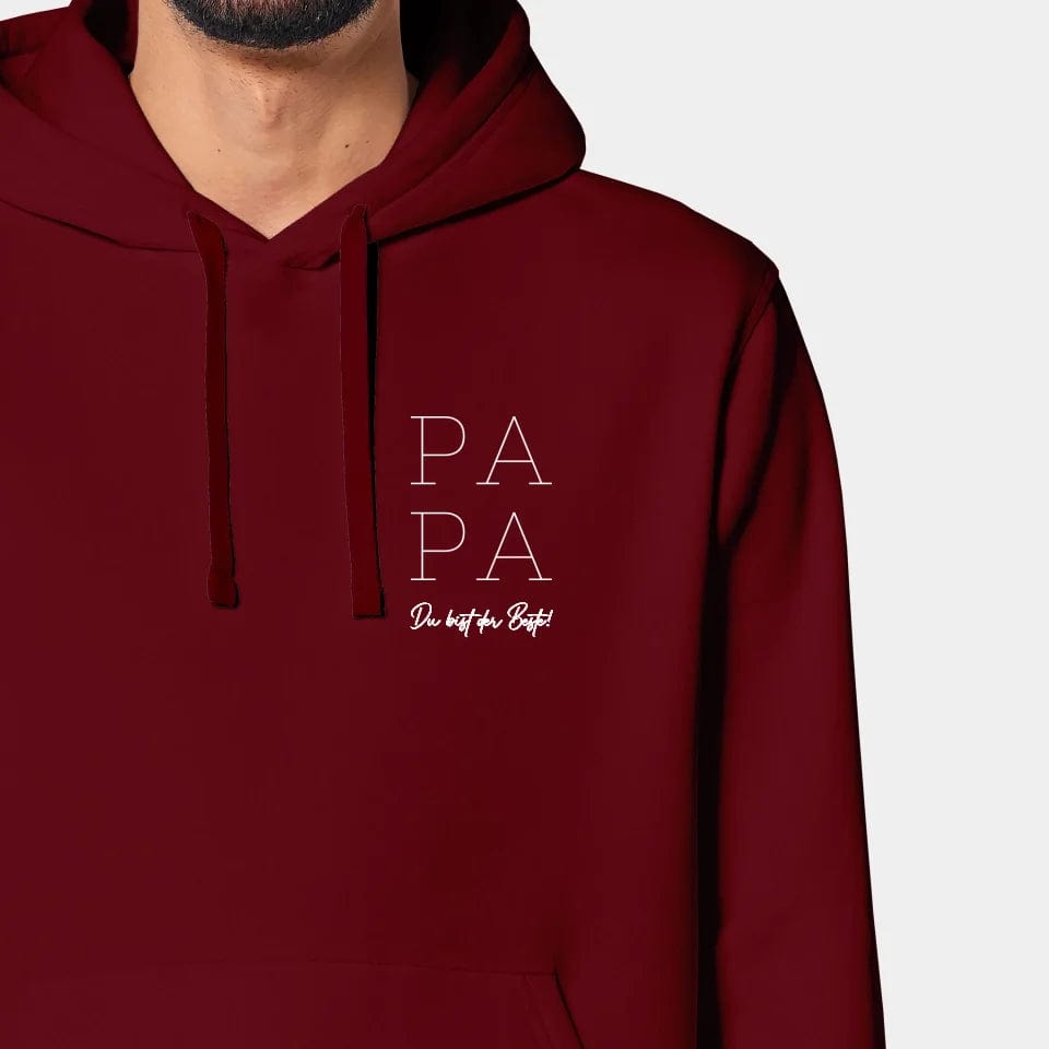 TeeInBlue Hoodie "Papa" Stanley/Stella Drummer 2.0 / burgundy / XXS - aus nachhaltiger und fairer Produktion
