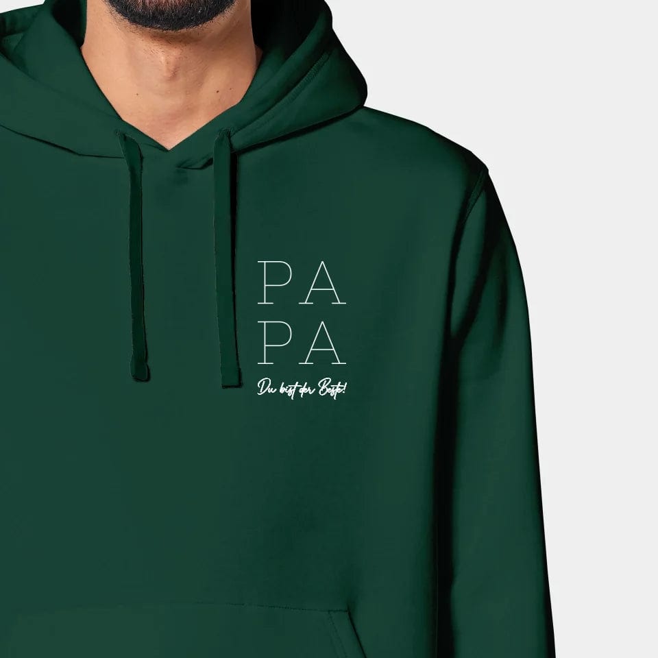 TeeInBlue Hoodie "Papa" Stanley/Stella Drummer 2.0 / bottle green / XXS - aus nachhaltiger und fairer Produktion