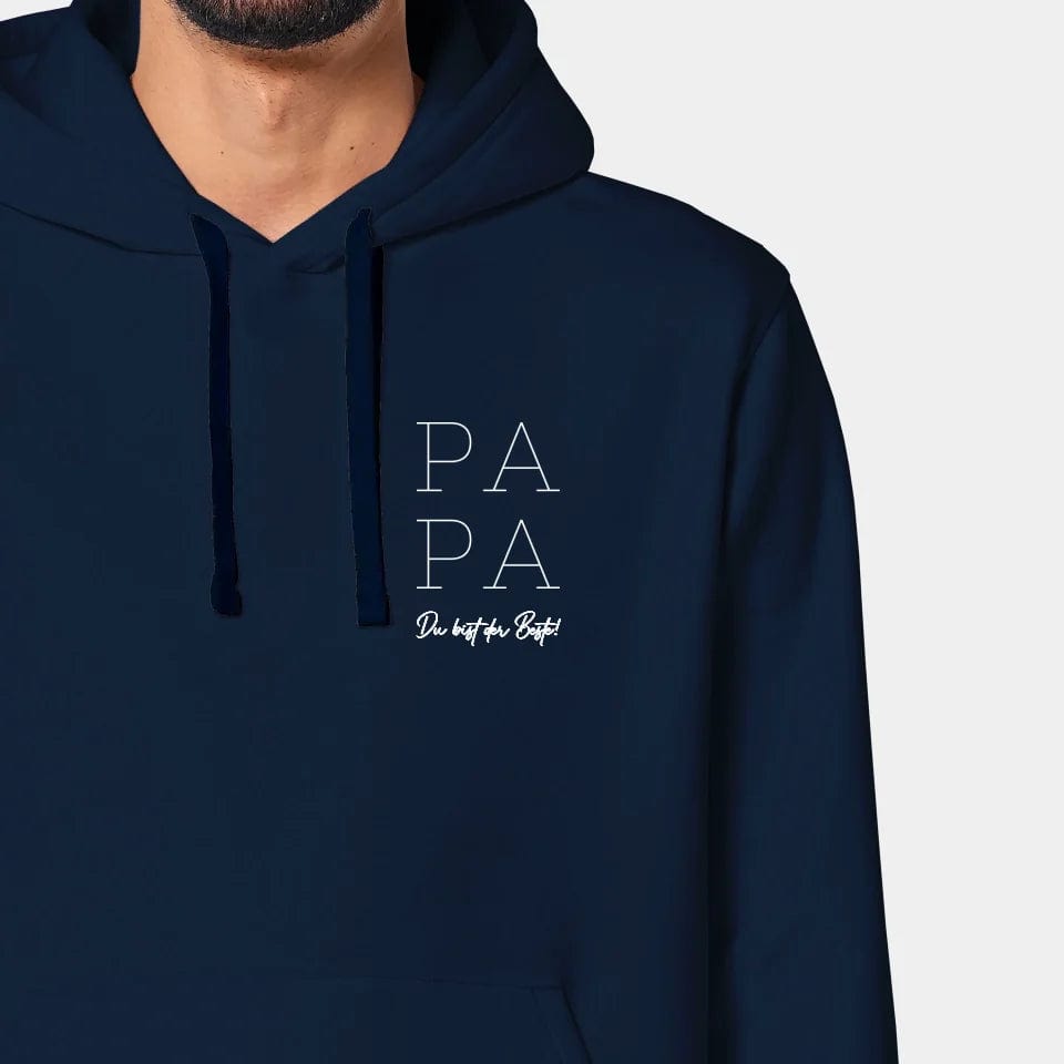 TeeInBlue Hoodie "Papa" Stanley/Stella Drummer 2.0 / french navy / XXS - aus nachhaltiger und fairer Produktion