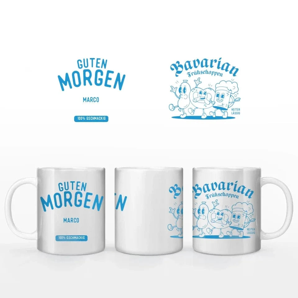 Schmidt Digitaldruck GmbH Motivtasse "Frühschoppen" Keramik-Tasse / Weiß / 330 ml - aus nachhaltiger und fairer Produktion