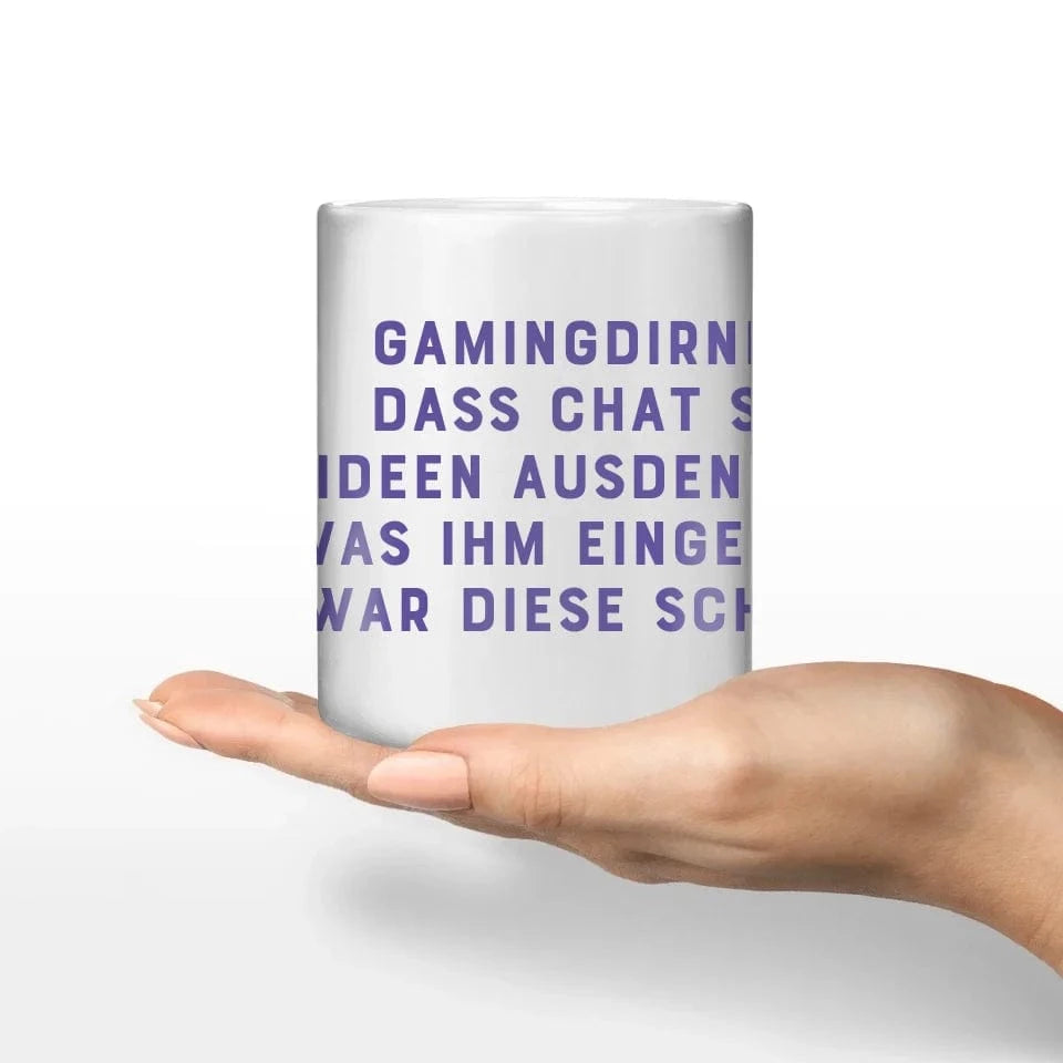 Schmidt Digitaldruck GmbH Motivtasse "GamingDirndl" Keramik-Tasse / Weiß / 330 ml - aus nachhaltiger und fairer Produktion