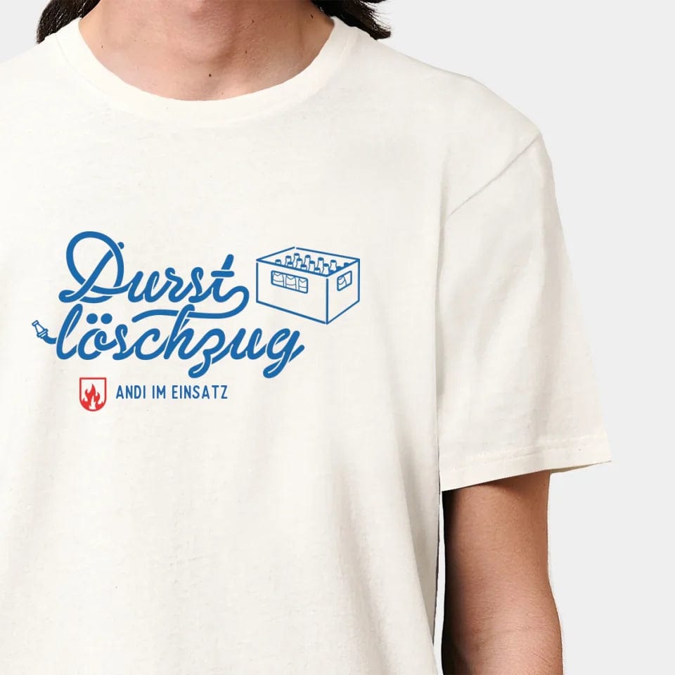 TeeInBlue Personalisiertes T-Shirt "Durstlöschzug" Stanley/Stella Creator / RE-weiß / S - aus nachhaltiger und fairer Produktion