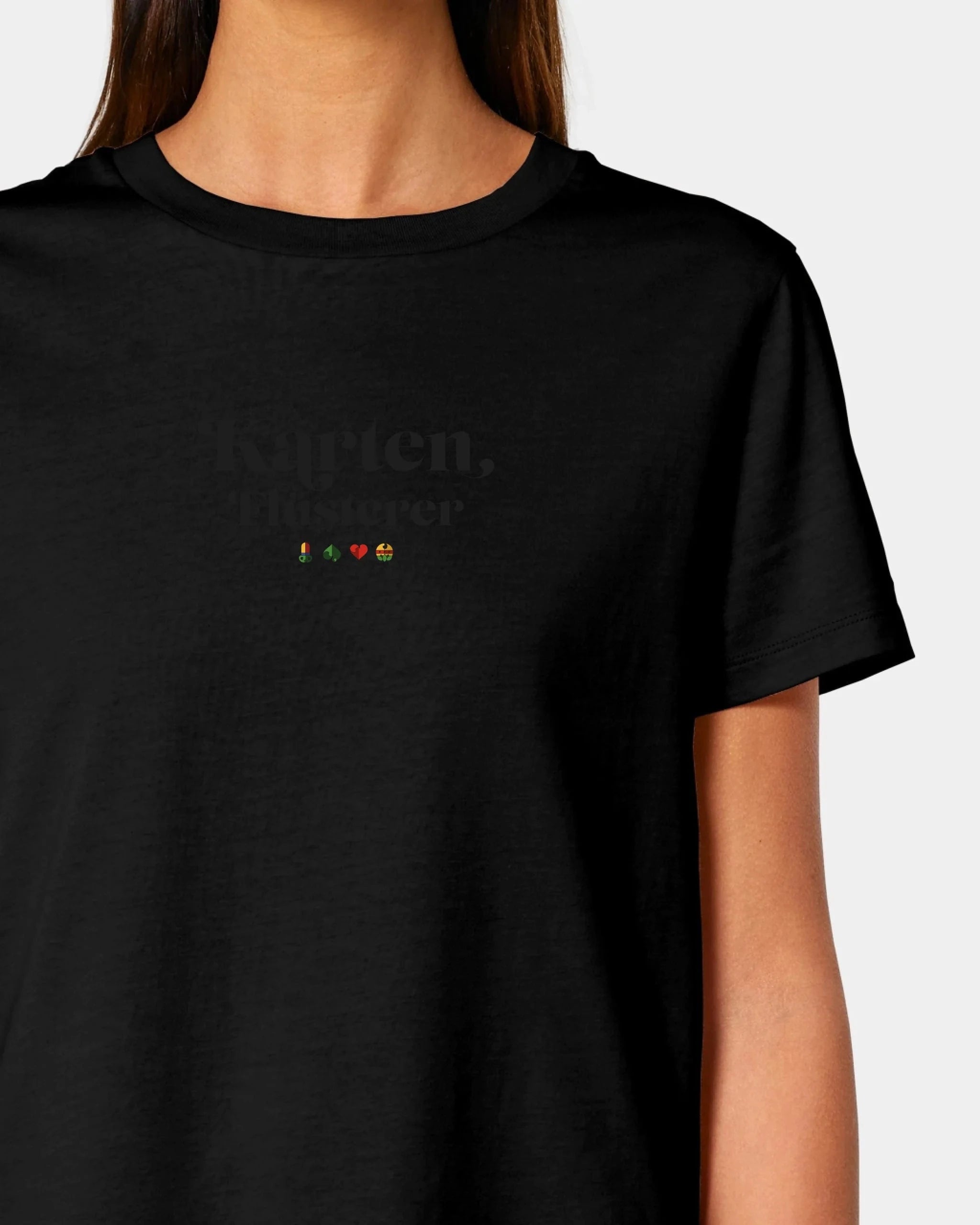 Schmidt Digitaldruck GmbH Personalisiertes T-Shirt "Karten Flüsterer" Damen / Schwarz / XS - aus nachhaltiger und fairer Produktion