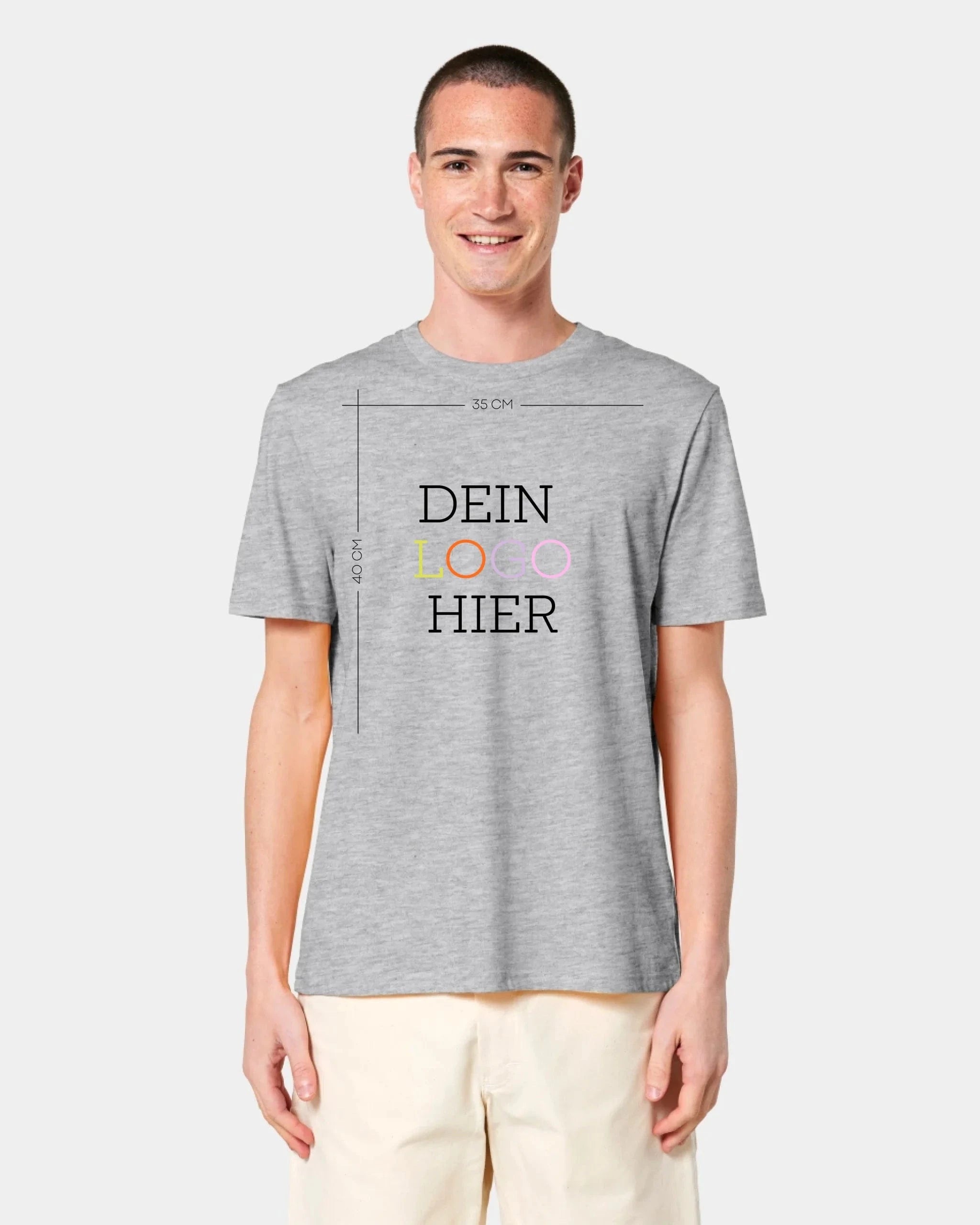 Schmidt Digitaldruck GmbH Personalisiertes T-Shirt "Logo" Unisex / Heather Grey / XXS - aus nachhaltiger und fairer Produktion