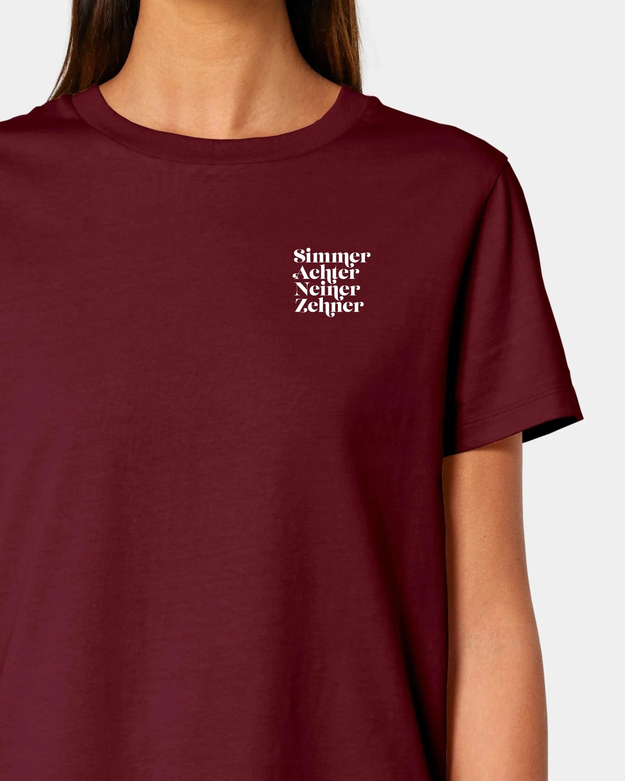 Schmidt Digitaldruck GmbH Personalisiertes T-Shirt "Spielkarten" Damen / Burgundy / XS - aus nachhaltiger und fairer Produktion