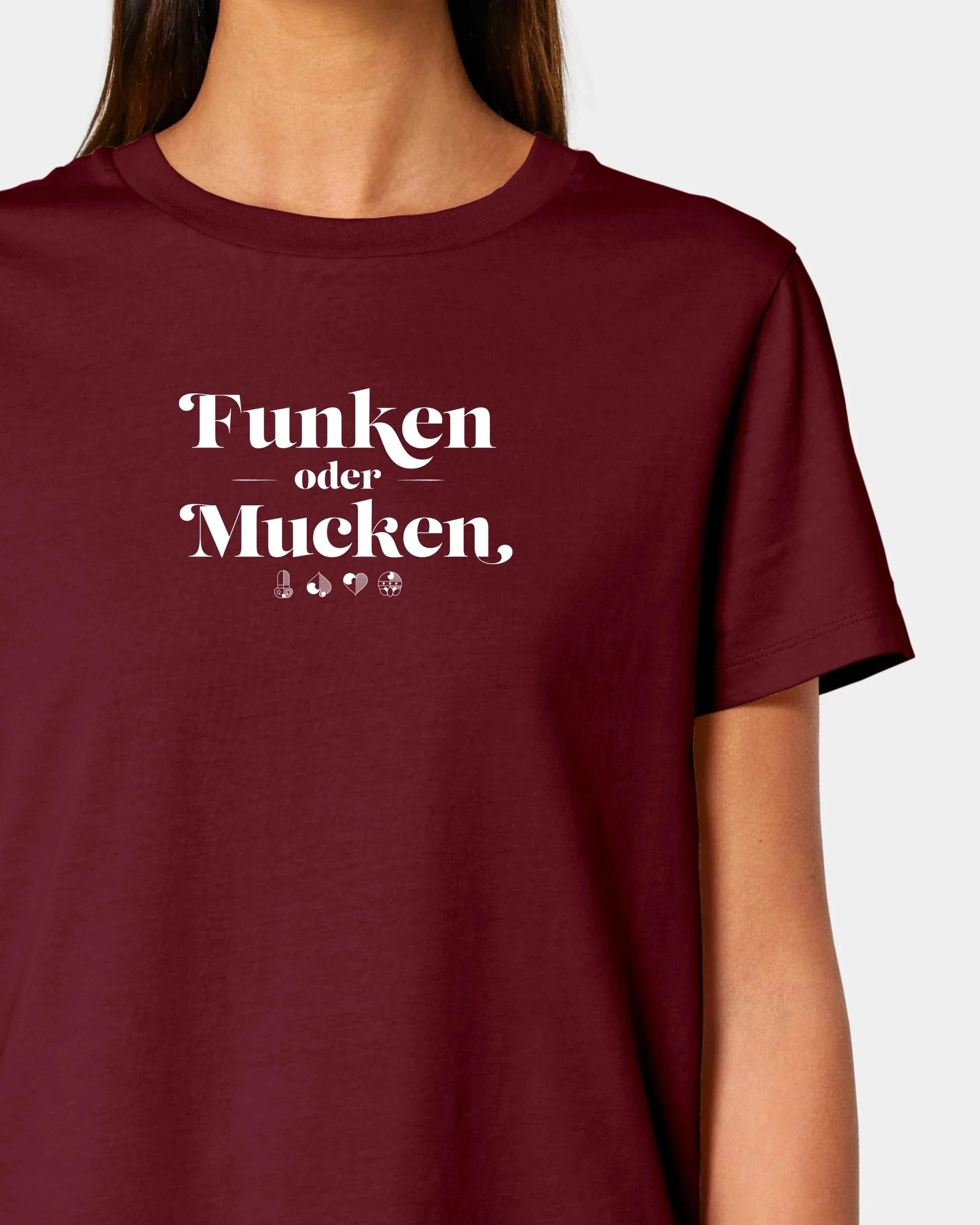 Schmidt Digitaldruck GmbH Personalisiertes T-Shirt "Watten - Funken oder Mucken" Damen / Burgundy / XS - aus nachhaltiger und fairer Produktion