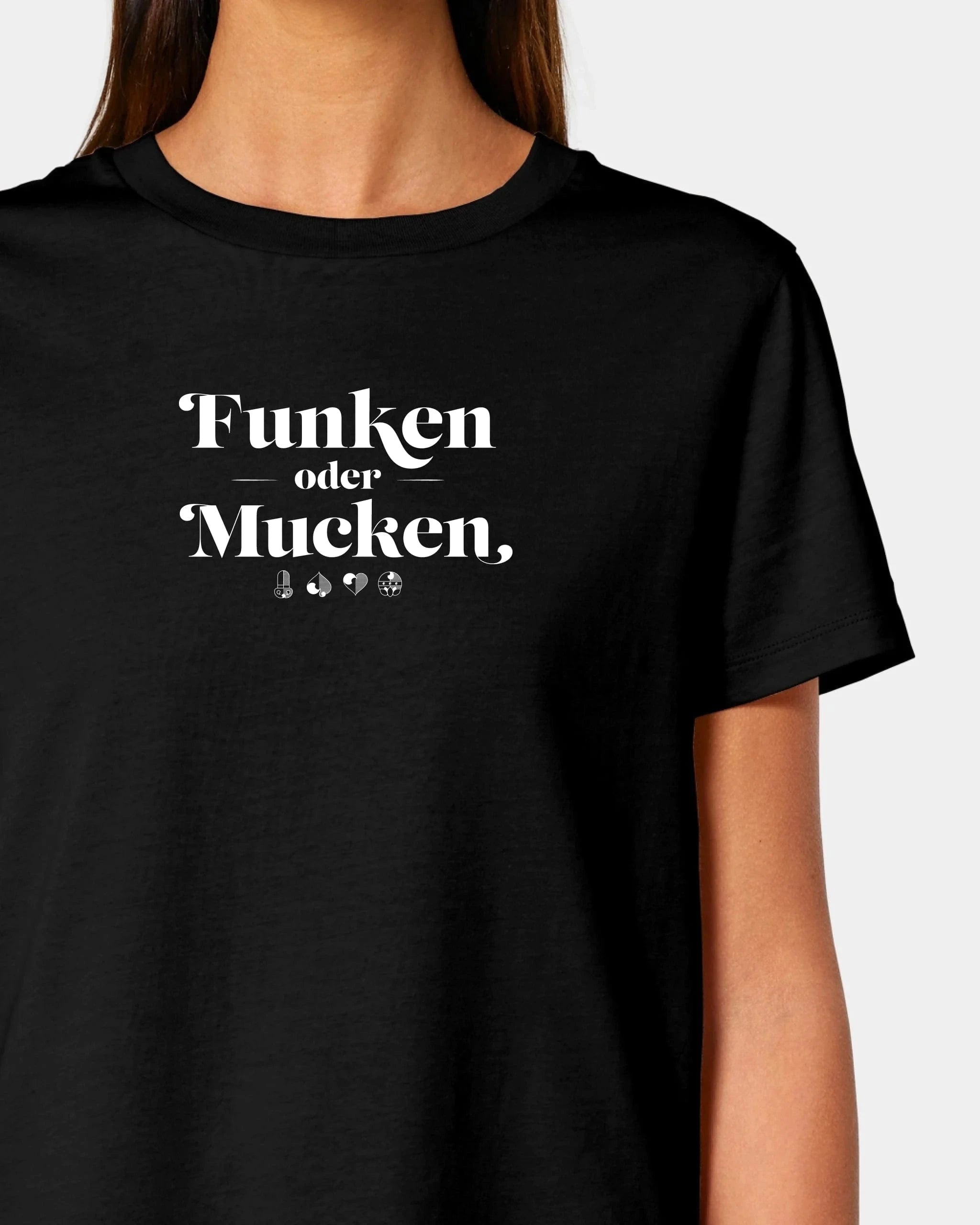Schmidt Digitaldruck GmbH Personalisiertes T-Shirt "Watten - Funken oder Mucken" Damen / Schwarz / XS - aus nachhaltiger und fairer Produktion