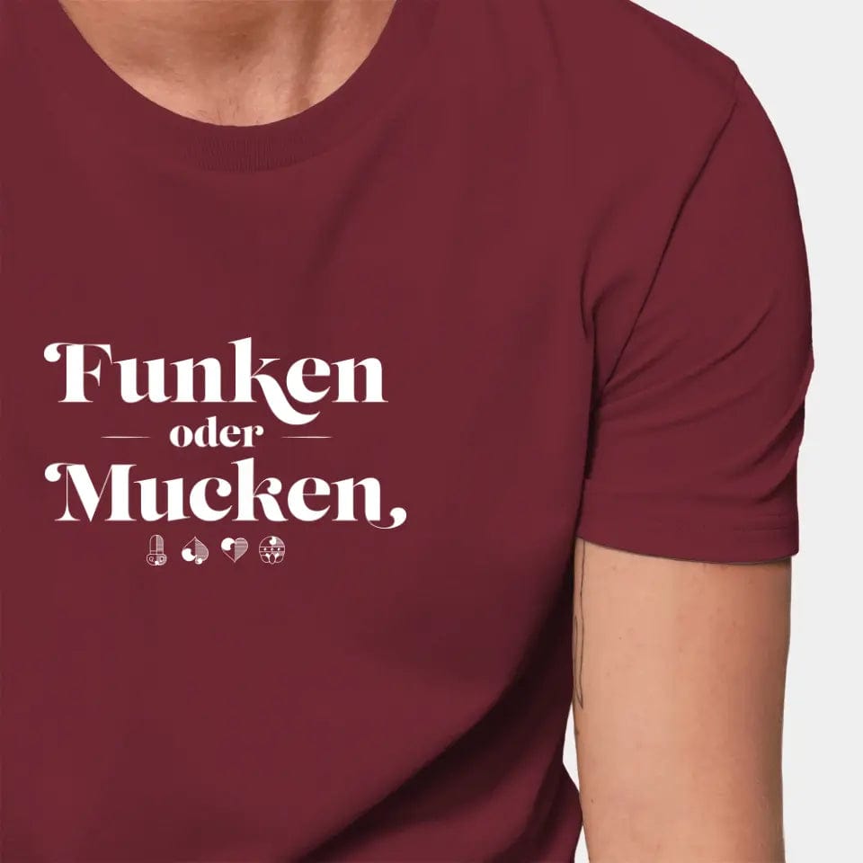TeeInBlue Personalisiertes T-Shirt "Watten - Funken oder Mucken" Stanley/Stella Creator / burgundy / XXS - aus nachhaltiger und fairer Produktion