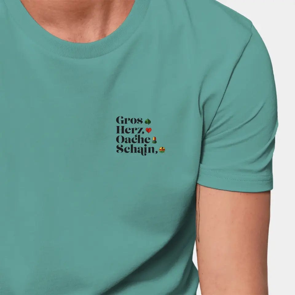 TeeInBlue Personalisiertes T-Shirt "Watten - Kartenfarben" Stanley/Stella Creator / teal monstera / XXS - aus nachhaltiger und fairer Produktion