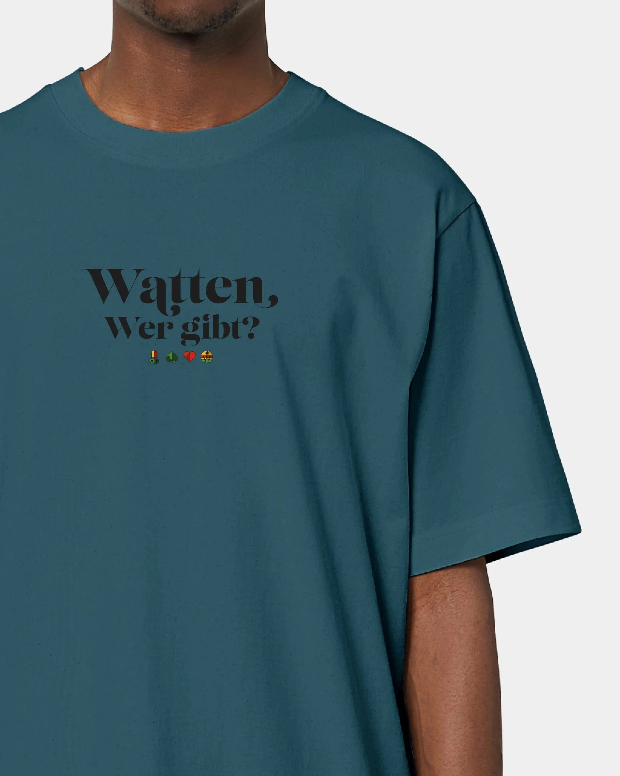 Schmidt Digitaldruck GmbH Personalisiertes T-Shirt "Watten - Wer gibt?" Oversized / Stargazer / XXS - aus nachhaltiger und fairer Produktion