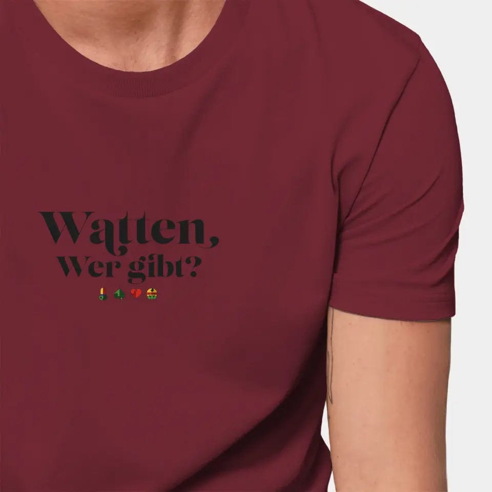 TeeInBlue Personalisiertes T-Shirt "Watten - Wer gibt?" Stanley/Stella Creator / burgundy / XXS - aus nachhaltiger und fairer Produktion