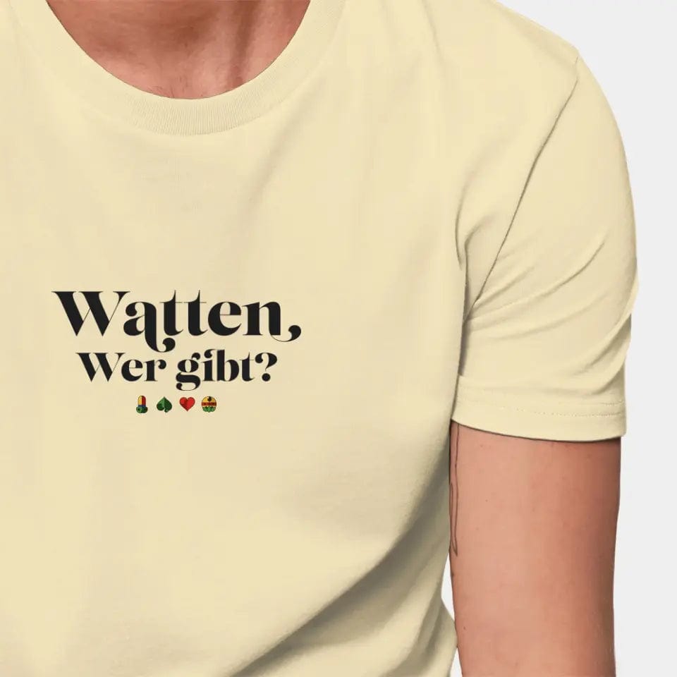 TeeInBlue Personalisiertes T-Shirt "Watten - Wer gibt?" Stanley/Stella Creator / butter / XXS - aus nachhaltiger und fairer Produktion
