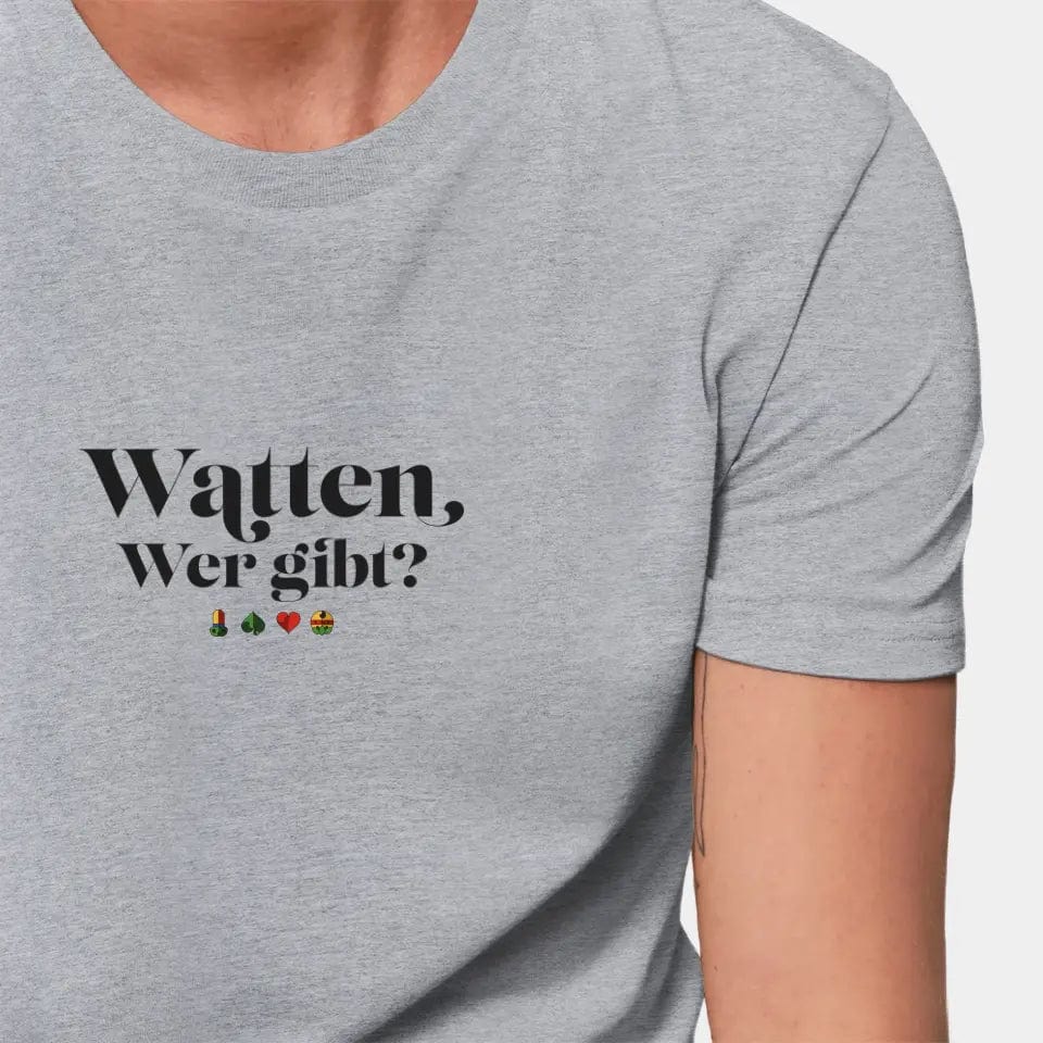 TeeInBlue Personalisiertes T-Shirt "Watten - Wer gibt?" Stanley/Stella Creator / heather grey / XXS - aus nachhaltiger und fairer Produktion