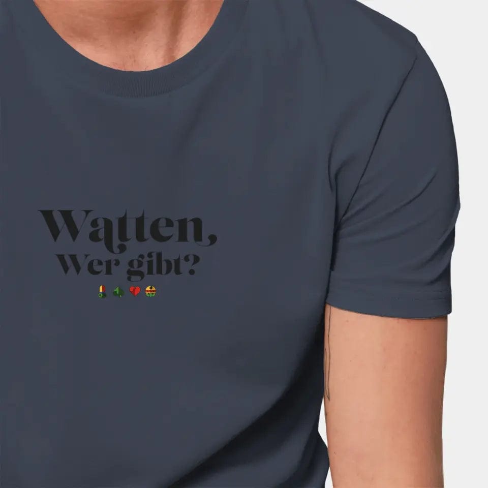 TeeInBlue Personalisiertes T-Shirt "Watten - Wer gibt?" Stanley/Stella Creator / india ink grey / XXS - aus nachhaltiger und fairer Produktion