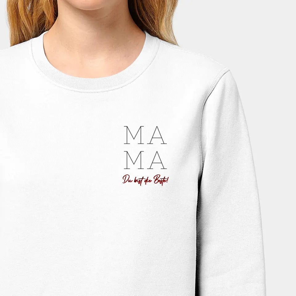 TeeInBlue Sweatshirt "Mama" Stanley/Stella Roller / weiß / 3XL - aus nachhaltiger und fairer Produktion
