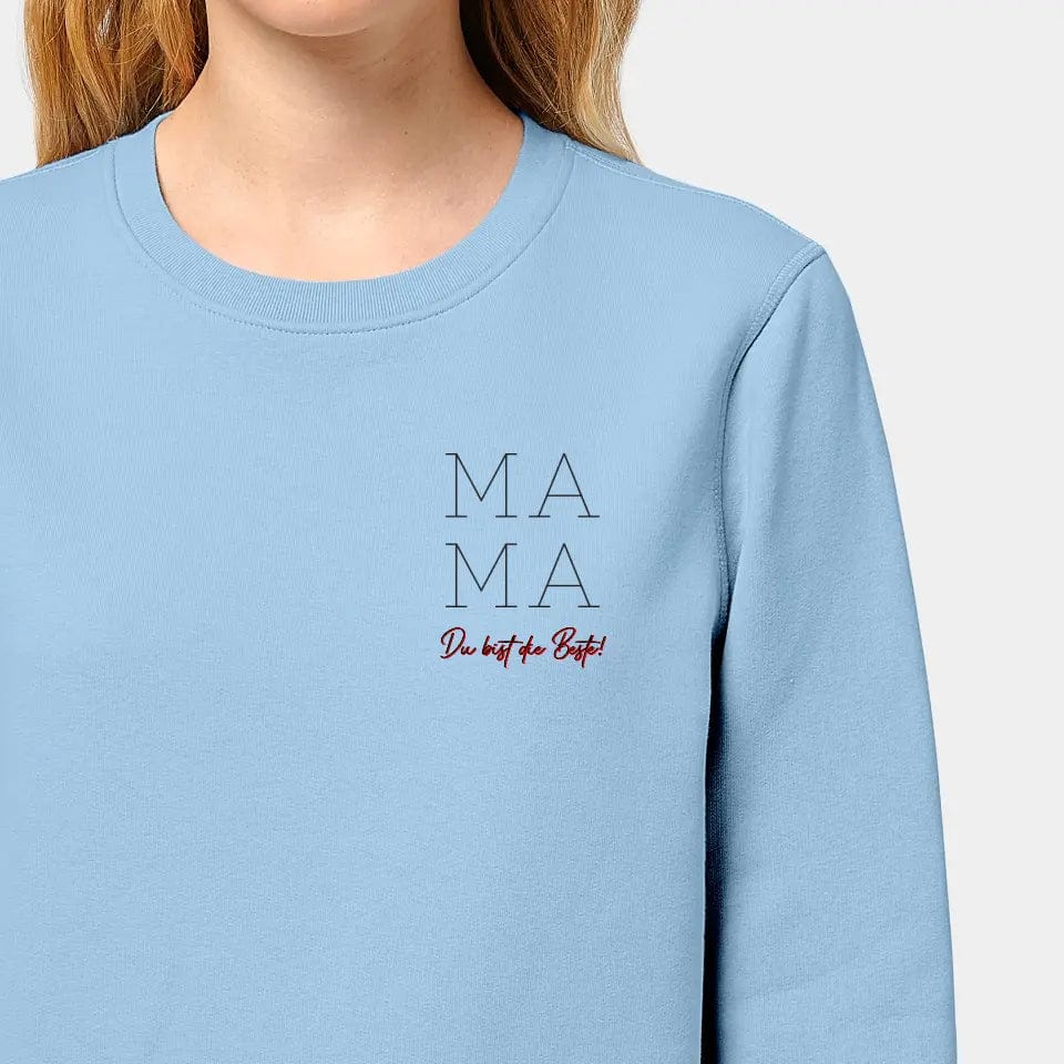 TeeInBlue Sweatshirt "Mama" Stanley/Stella Roller / sky blue / 3XL - aus nachhaltiger und fairer Produktion
