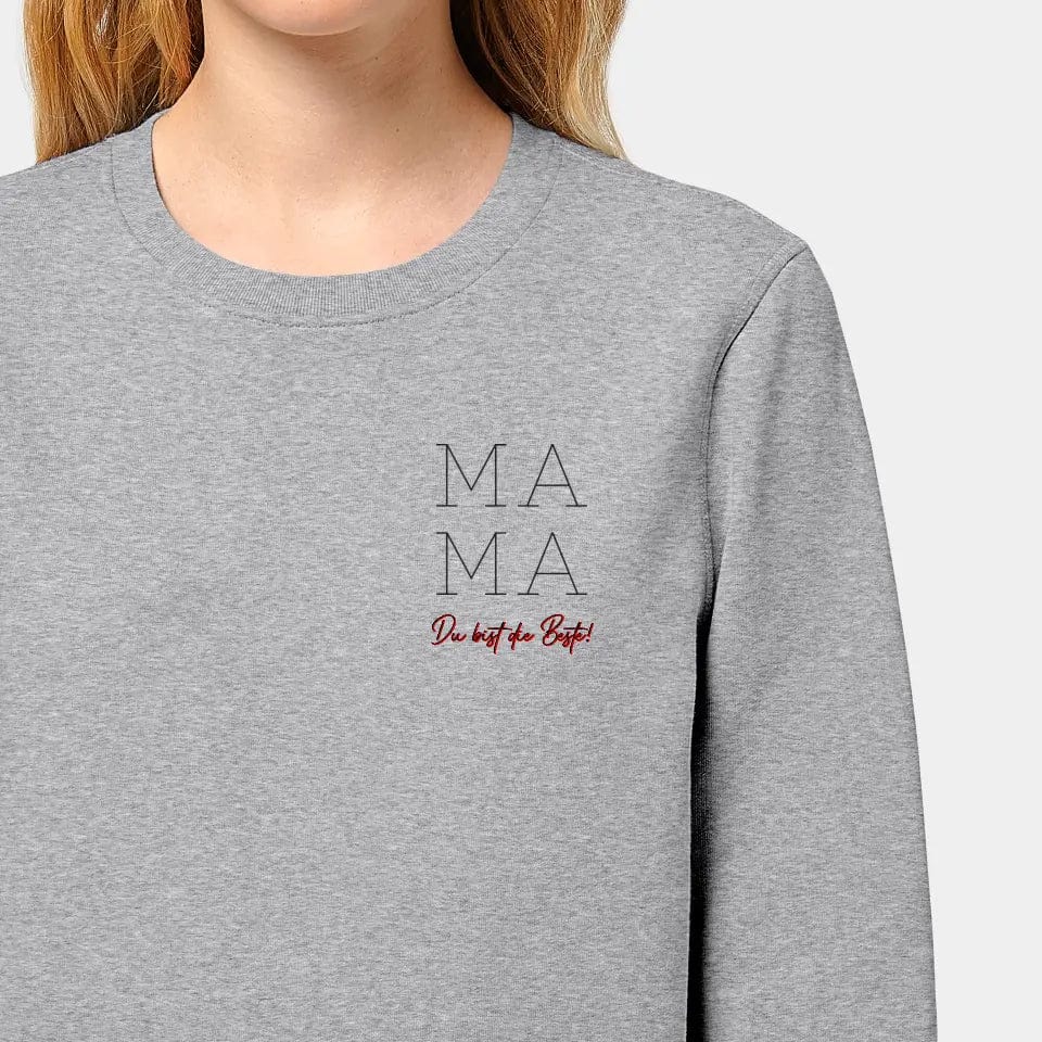 TeeInBlue Sweatshirt "Mama" Stanley/Stella Roller / heather grey / 3XL - aus nachhaltiger und fairer Produktion