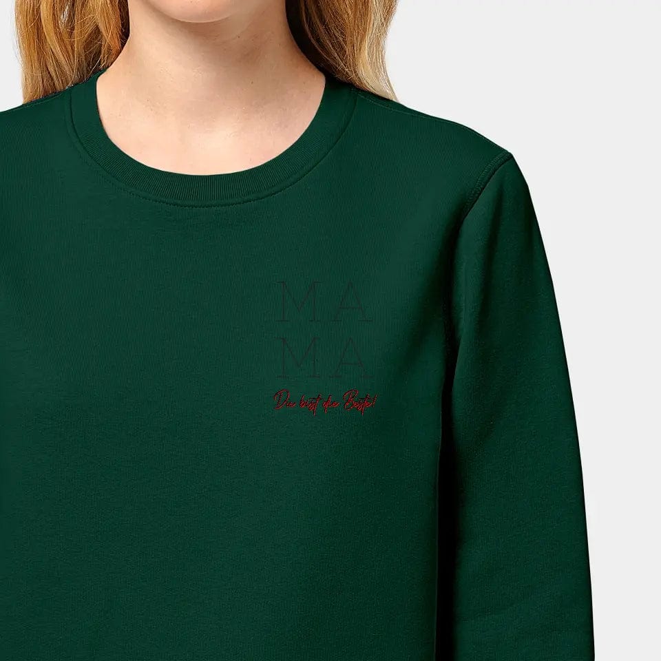 TeeInBlue Sweatshirt "Mama" Stanley/Stella Roller / bottle green / S - aus nachhaltiger und fairer Produktion