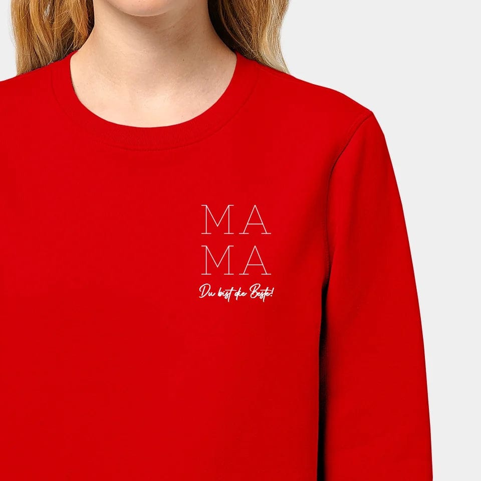 TeeInBlue Sweatshirt "Mama" Stanley/Stella Roller / rot / XXS - aus nachhaltiger und fairer Produktion
