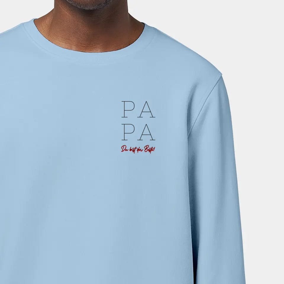 TeeInBlue Sweatshirt "Papa" Stanley/Stella Roller / sky blue / XXS - aus nachhaltiger und fairer Produktion
