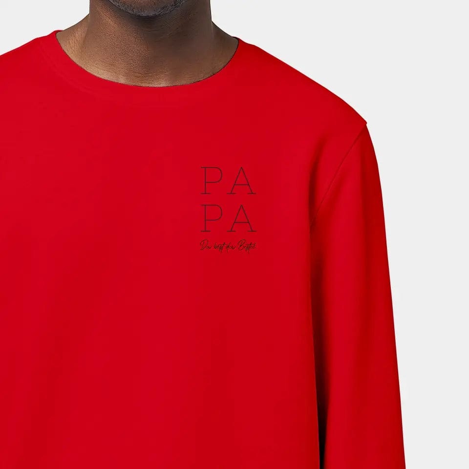 TeeInBlue Sweatshirt "Papa" Stanley/Stella Roller / rot / 3XL - aus nachhaltiger und fairer Produktion