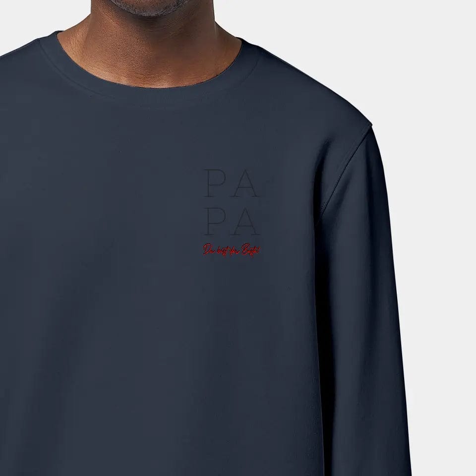 TeeInBlue Sweatshirt "Papa" Stanley/Stella Roller / india ink grey / 3XL - aus nachhaltiger und fairer Produktion