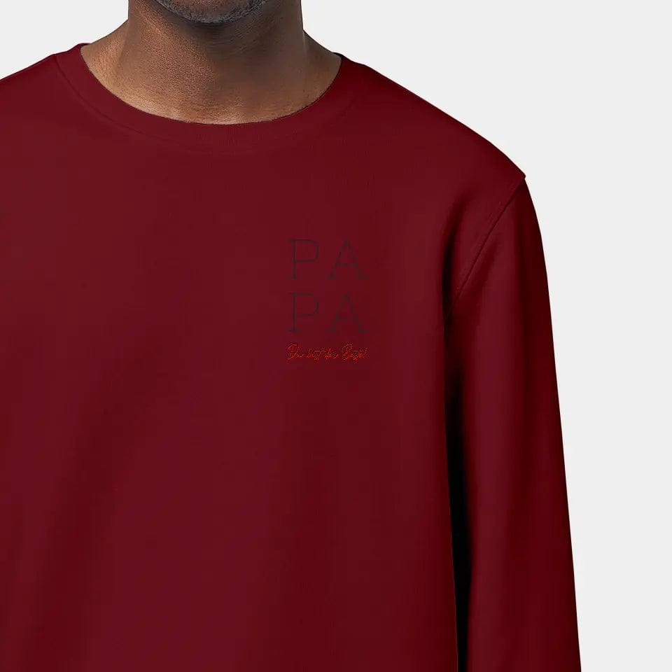 TeeInBlue Sweatshirt "Papa" Stanley/Stella Roller / burgundy / 3XL - aus nachhaltiger und fairer Produktion