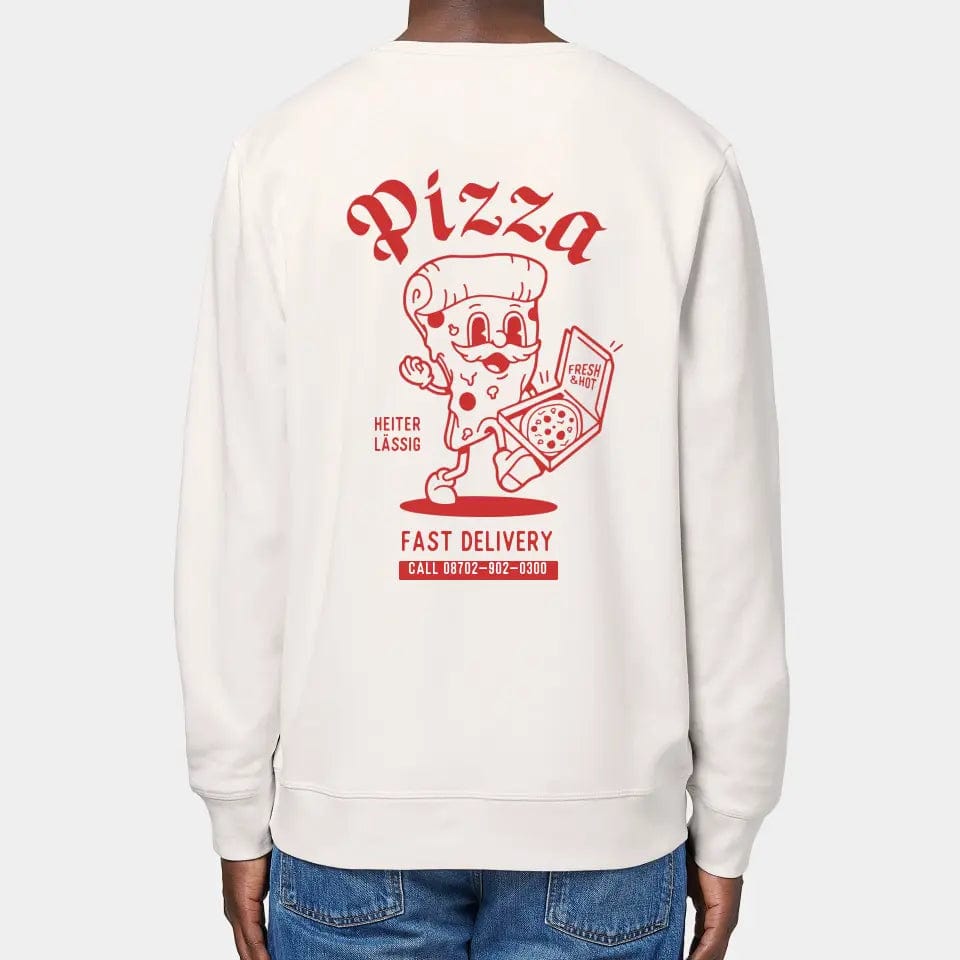 TeeInBlue Sweatshirt "Pizza" Stanley/Stella Roller / vintage weiß / XL - aus nachhaltiger und fairer Produktion