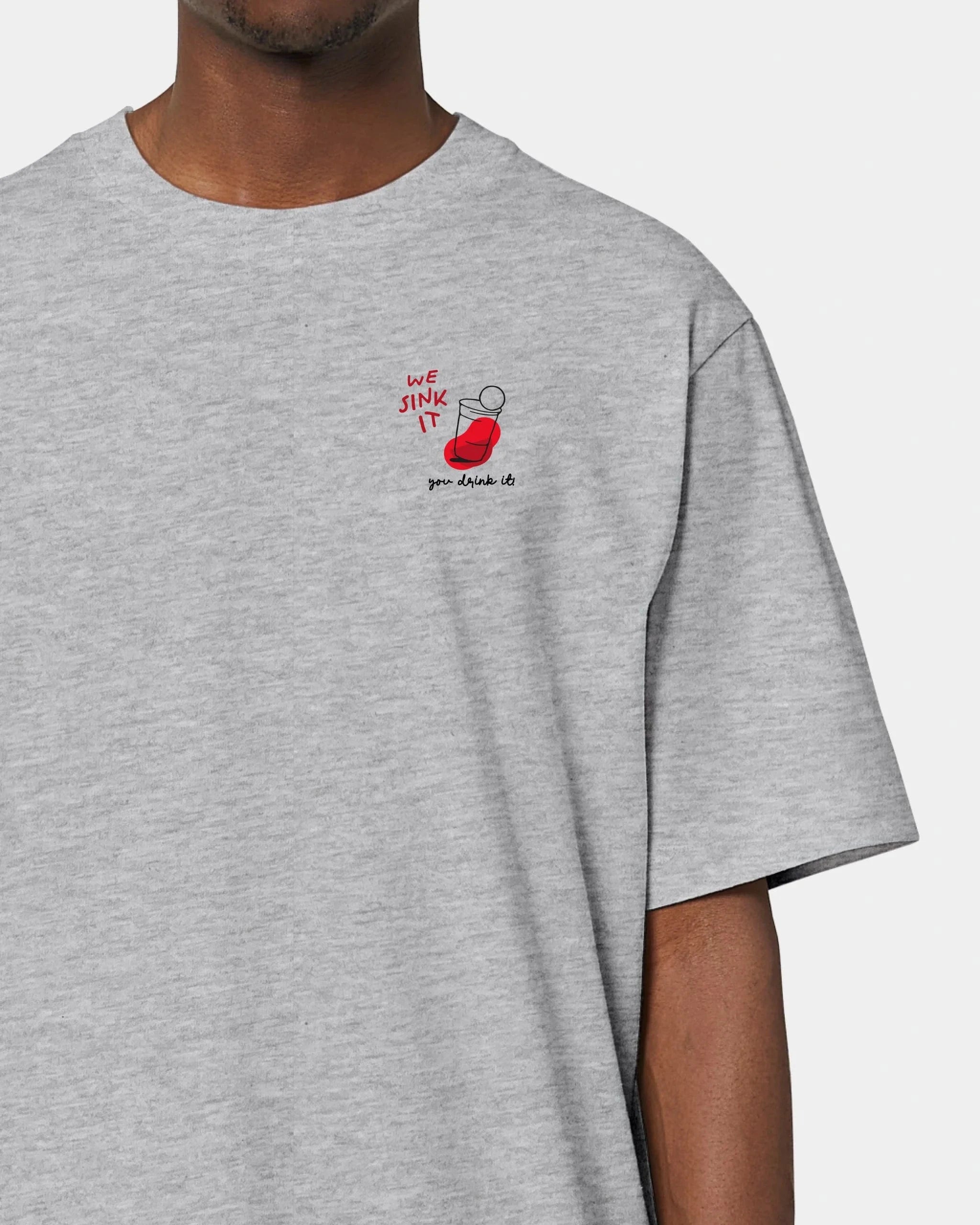 Schmidt Digitaldruck GmbH T-Shirt "Bierpong" Oversized / Heather Grey / XXS - aus nachhaltiger und fairer Produktion