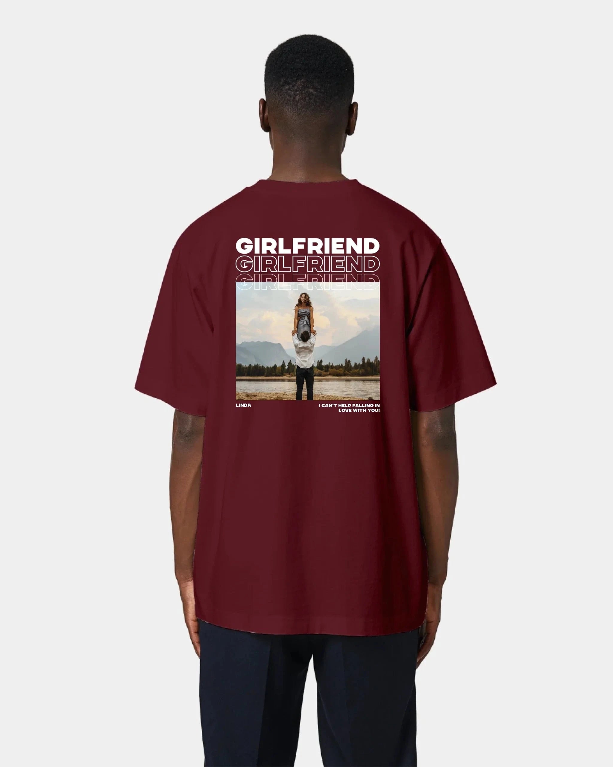 Schmidt Digitaldruck GmbH T-Shirt "Couple" Oversized / Burgundy / XXS - aus nachhaltiger und fairer Produktion
