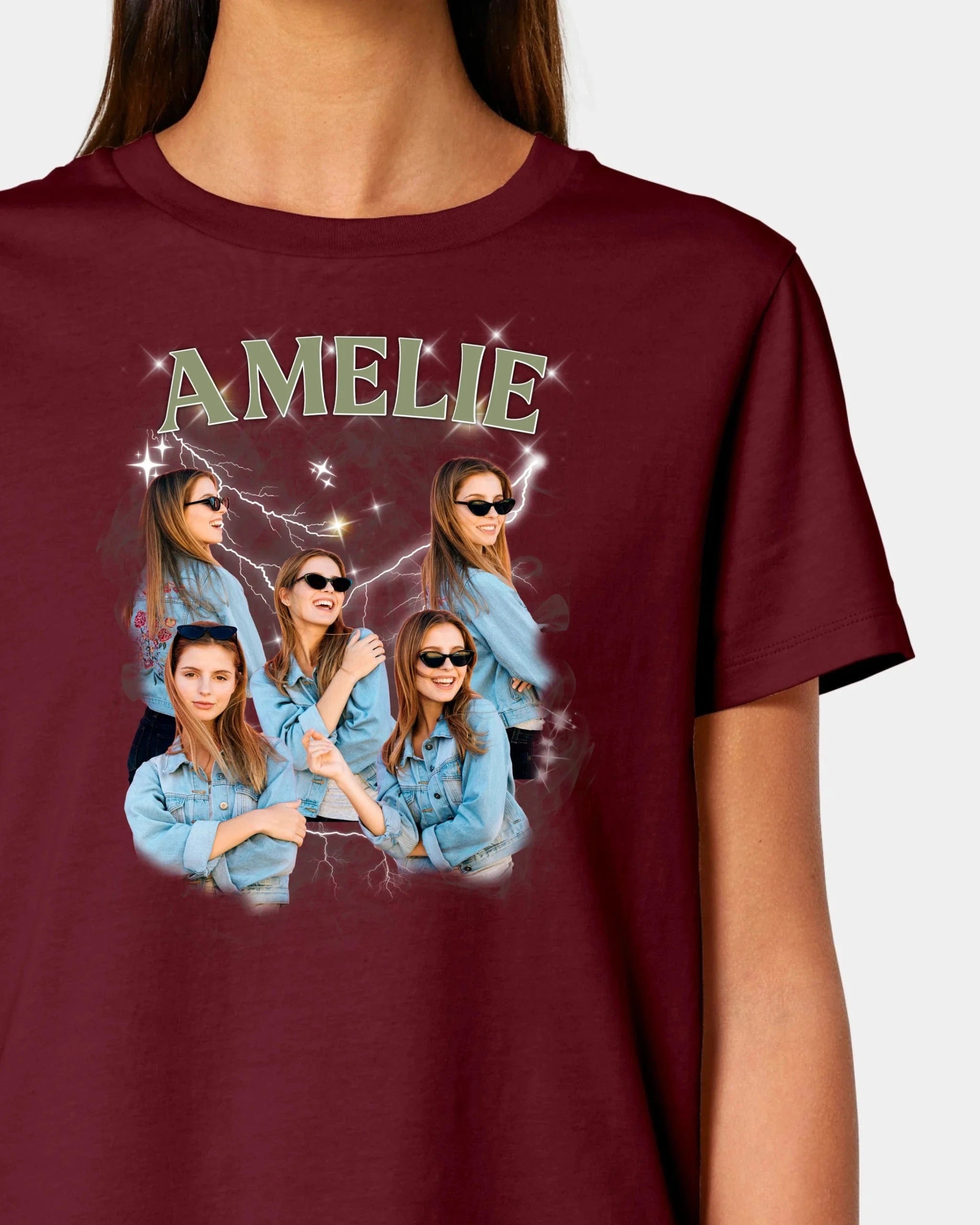 Schmidt Digitaldruck GmbH T-Shirt "Custom Bootleg" Damen / Burgundy / XS - aus nachhaltiger und fairer Produktion