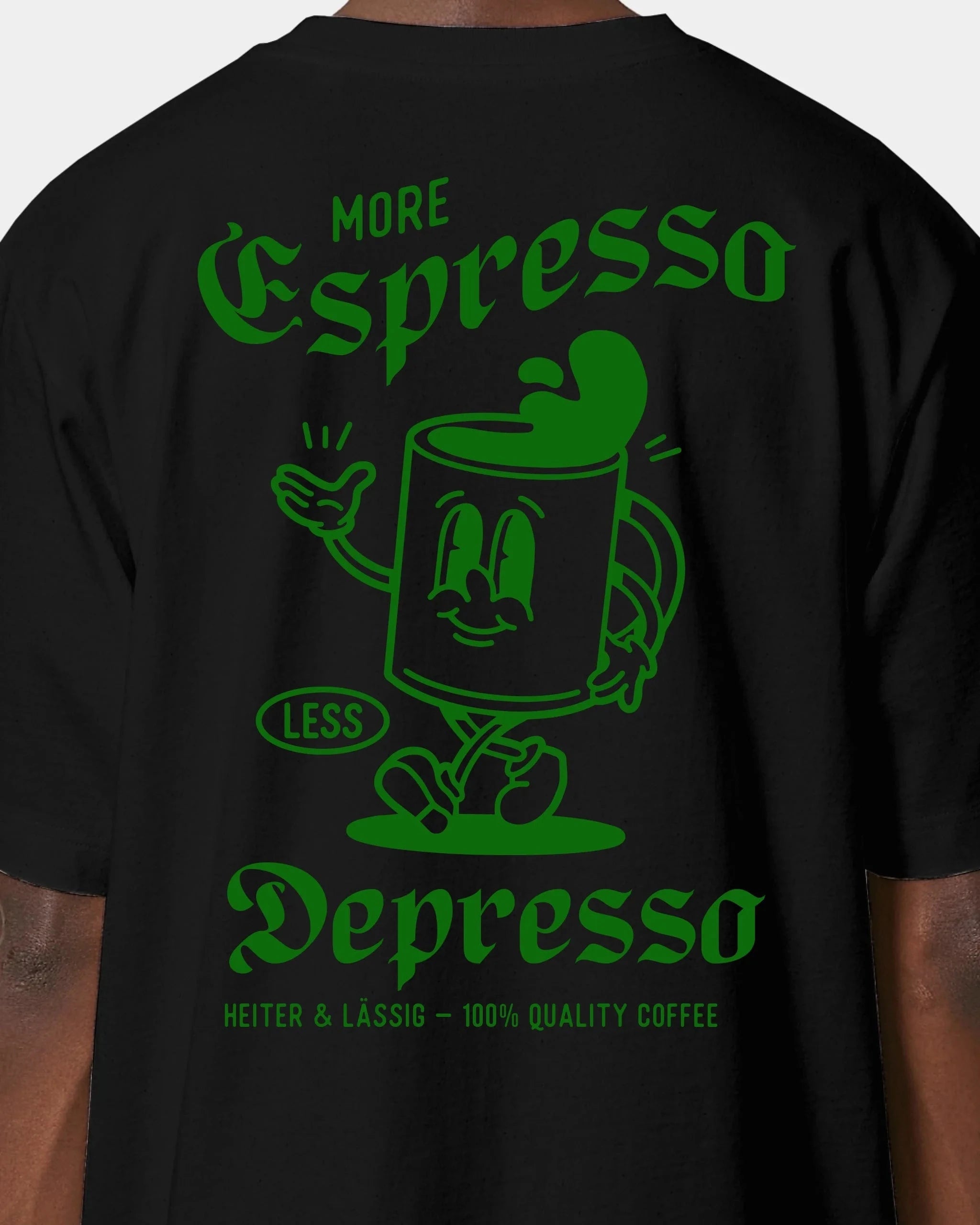 Schmidt Digitaldruck GmbH T-Shirt "Espresso" Oversized / Schwarz / XXS - aus nachhaltiger und fairer Produktion