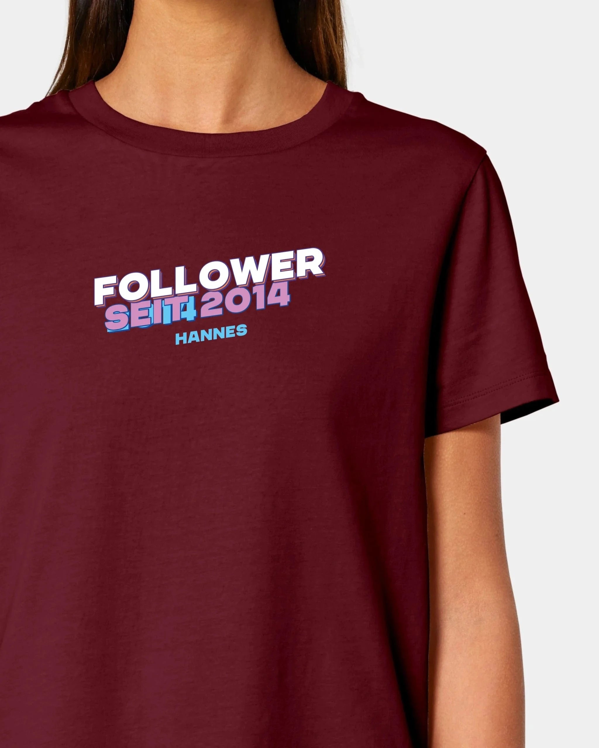 Schmidt Digitaldruck GmbH T-Shirt "Follower" Damen / Burgundy / XS - aus nachhaltiger und fairer Produktion