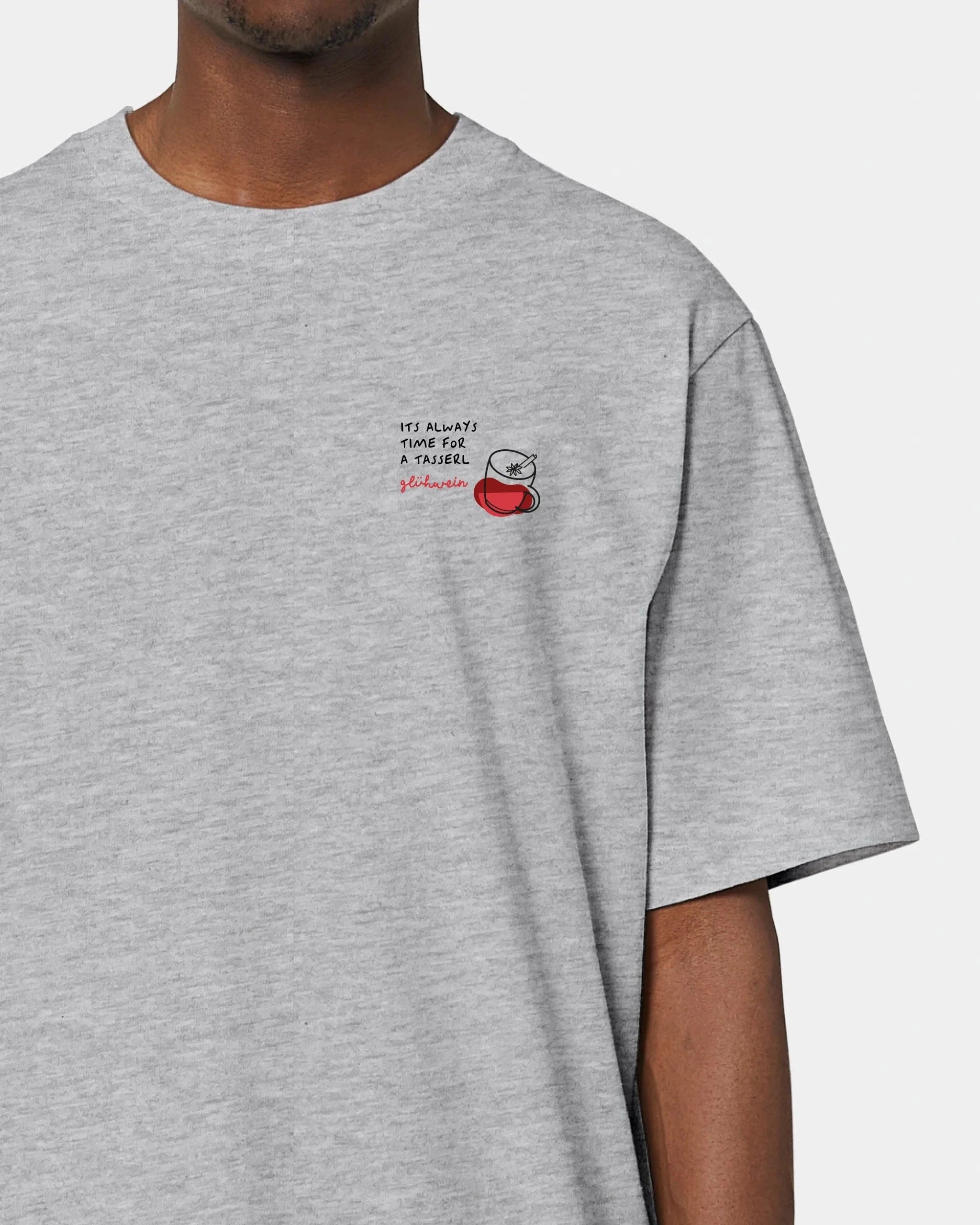 Schmidt Digitaldruck GmbH T-Shirt "Glühwein" Oversized / Heather Grey / XXS - aus nachhaltiger und fairer Produktion