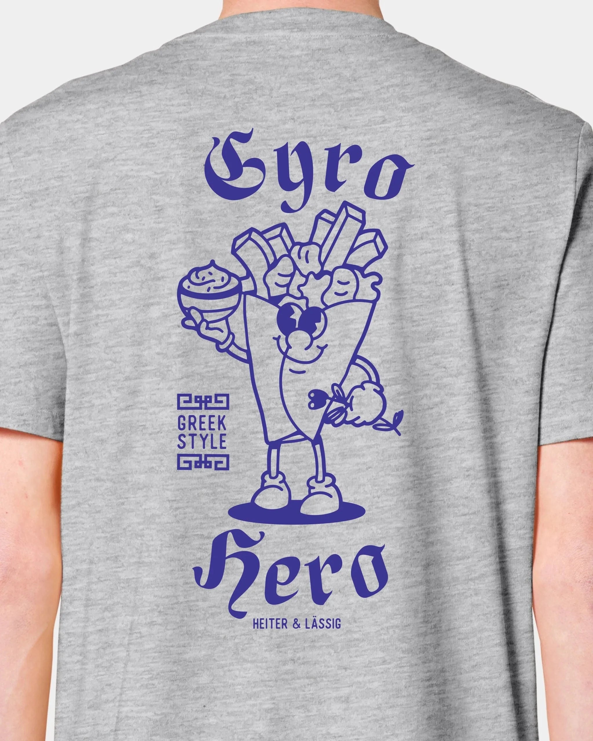 Schmidt Digitaldruck GmbH T-Shirt "Gyro Hero" Unisex / Heather Grey / XXS - aus nachhaltiger und fairer Produktion