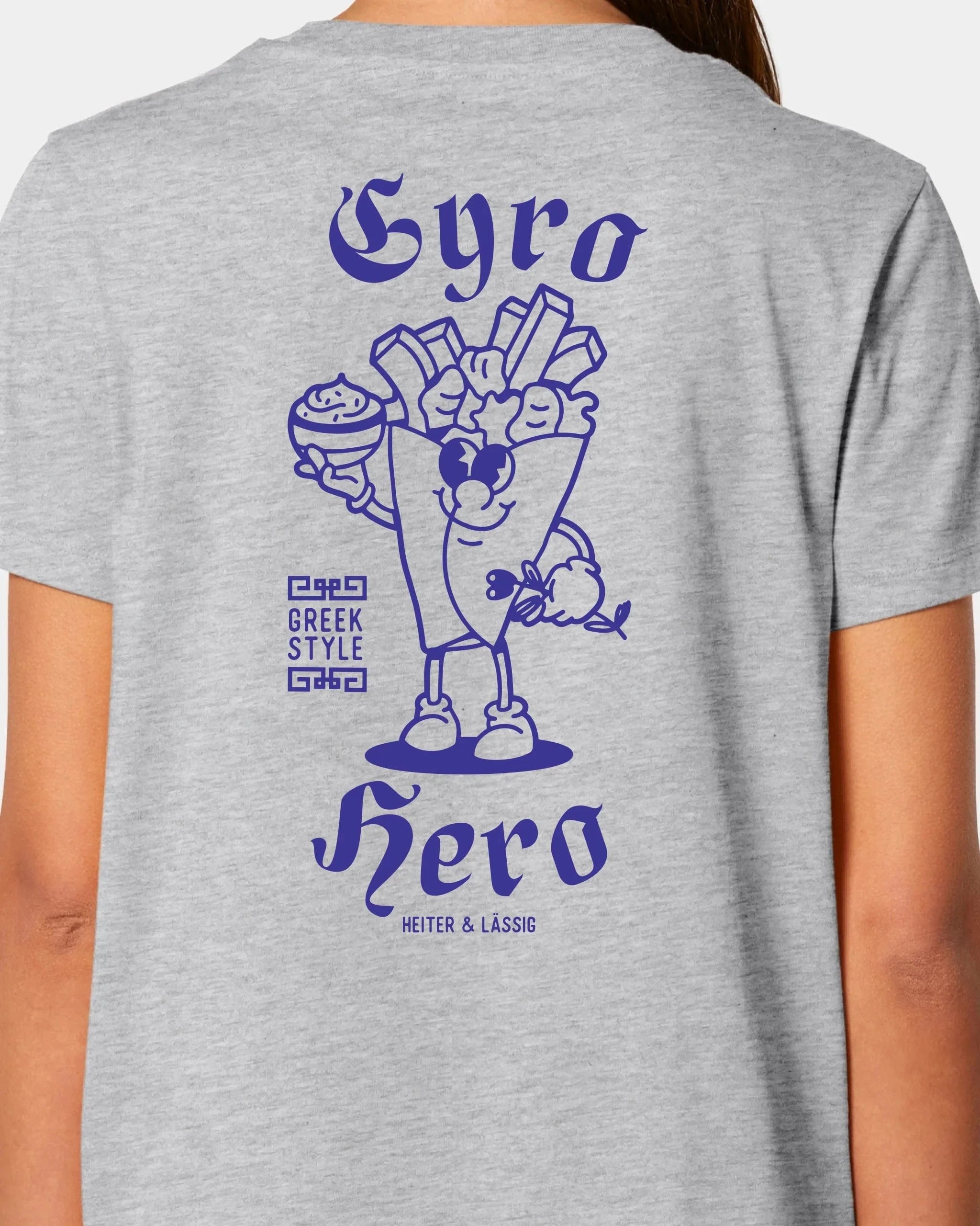 Schmidt Digitaldruck GmbH T-Shirt "Gyro Hero" Damen / Heather Grey / XS - aus nachhaltiger und fairer Produktion