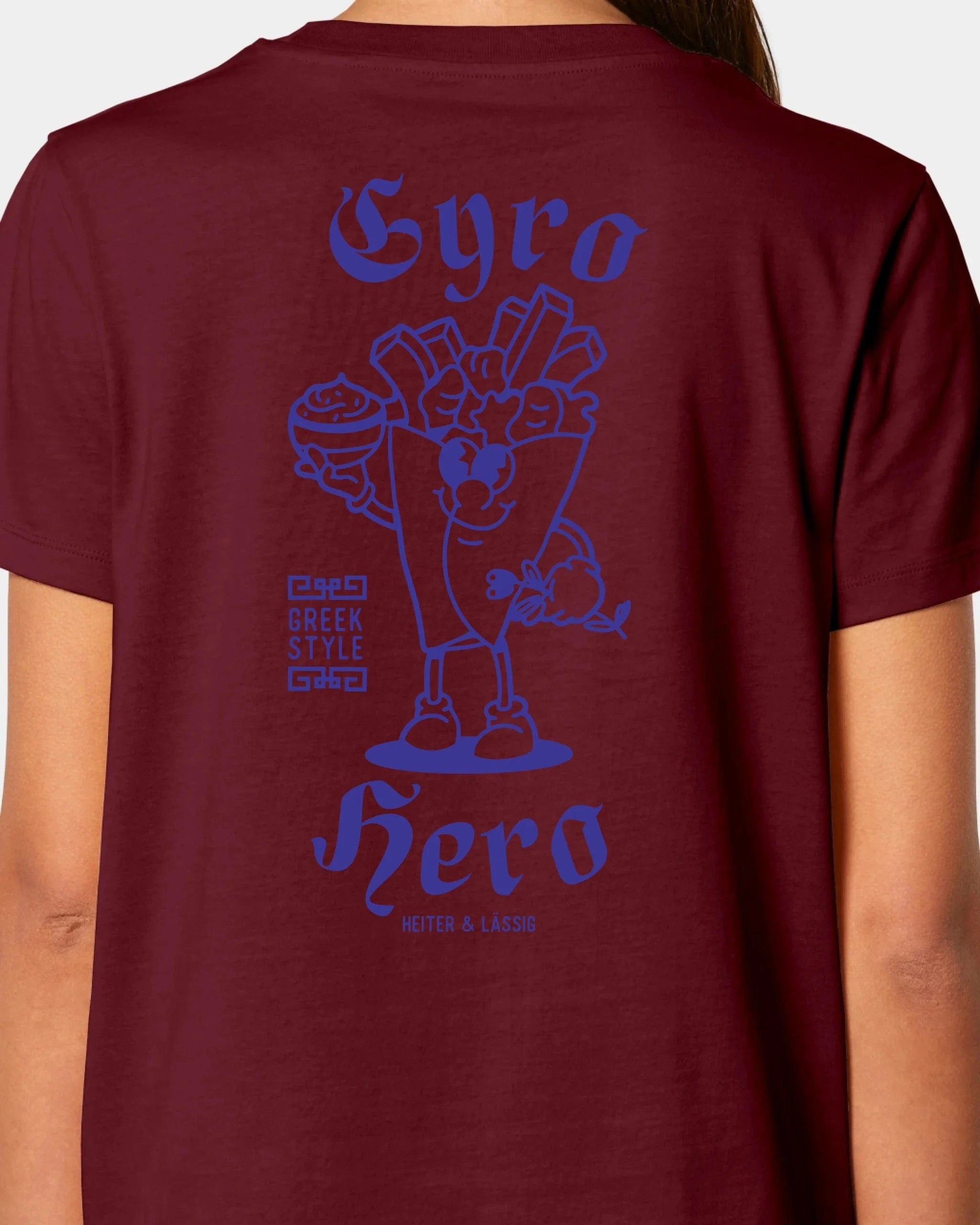 Schmidt Digitaldruck GmbH T-Shirt "Gyro Hero" Damen / Burgundy / XS - aus nachhaltiger und fairer Produktion