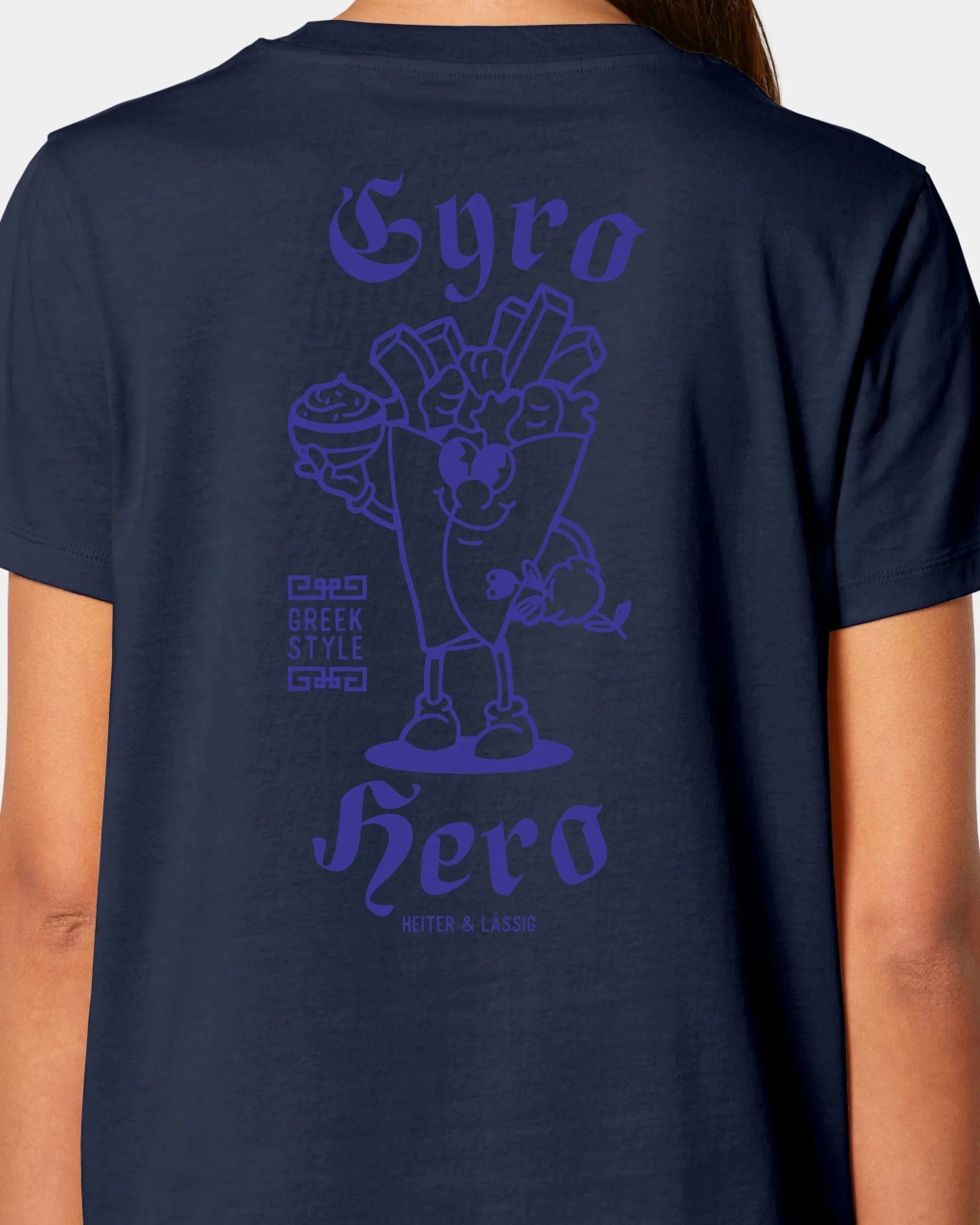 Schmidt Digitaldruck GmbH T-Shirt "Gyro Hero" Damen / French Navy / XS - aus nachhaltiger und fairer Produktion