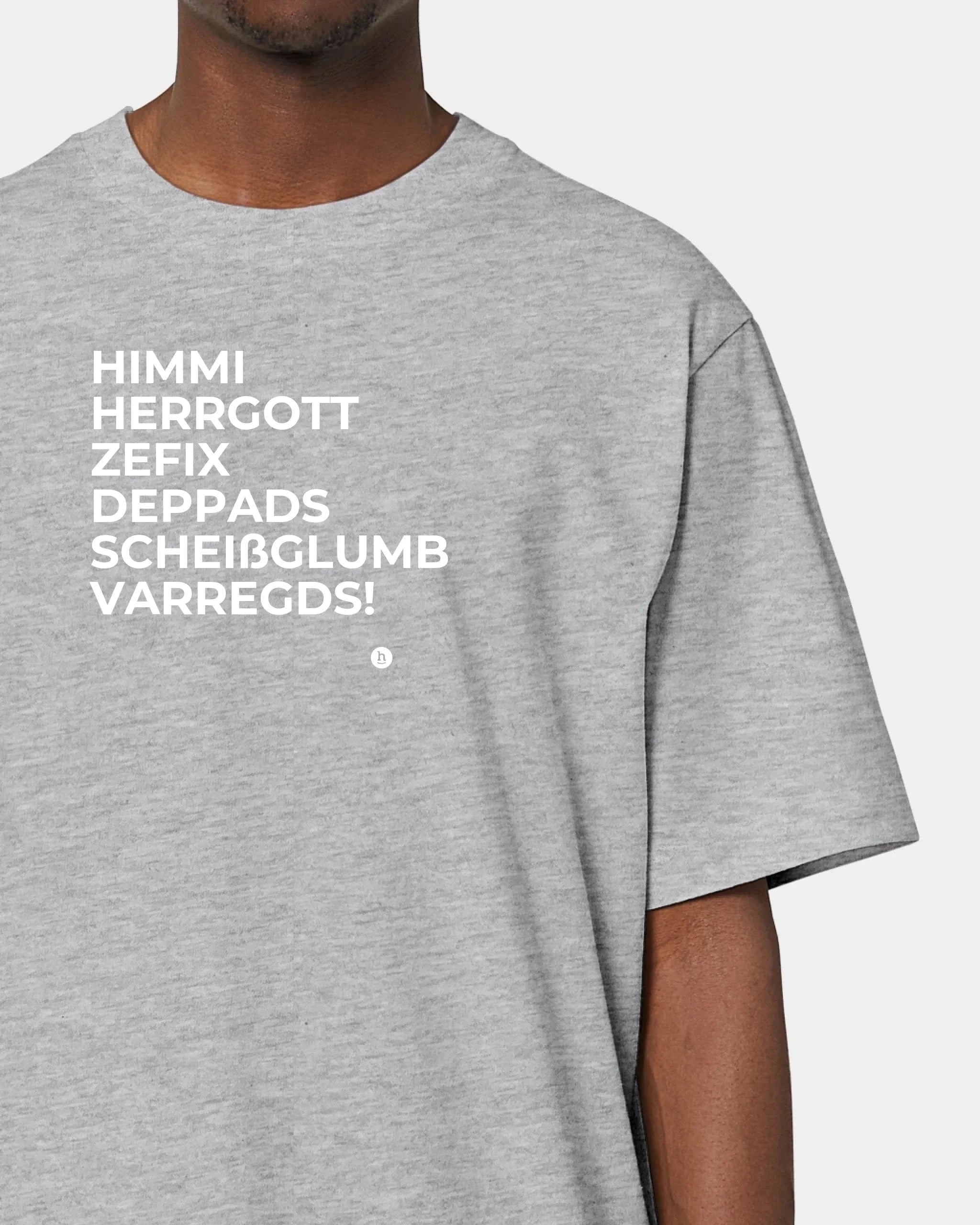 Schmidt Digitaldruck GmbH T-Shirt "Himmi Herrgott" Oversized / Heather Grey / XXS - aus nachhaltiger und fairer Produktion
