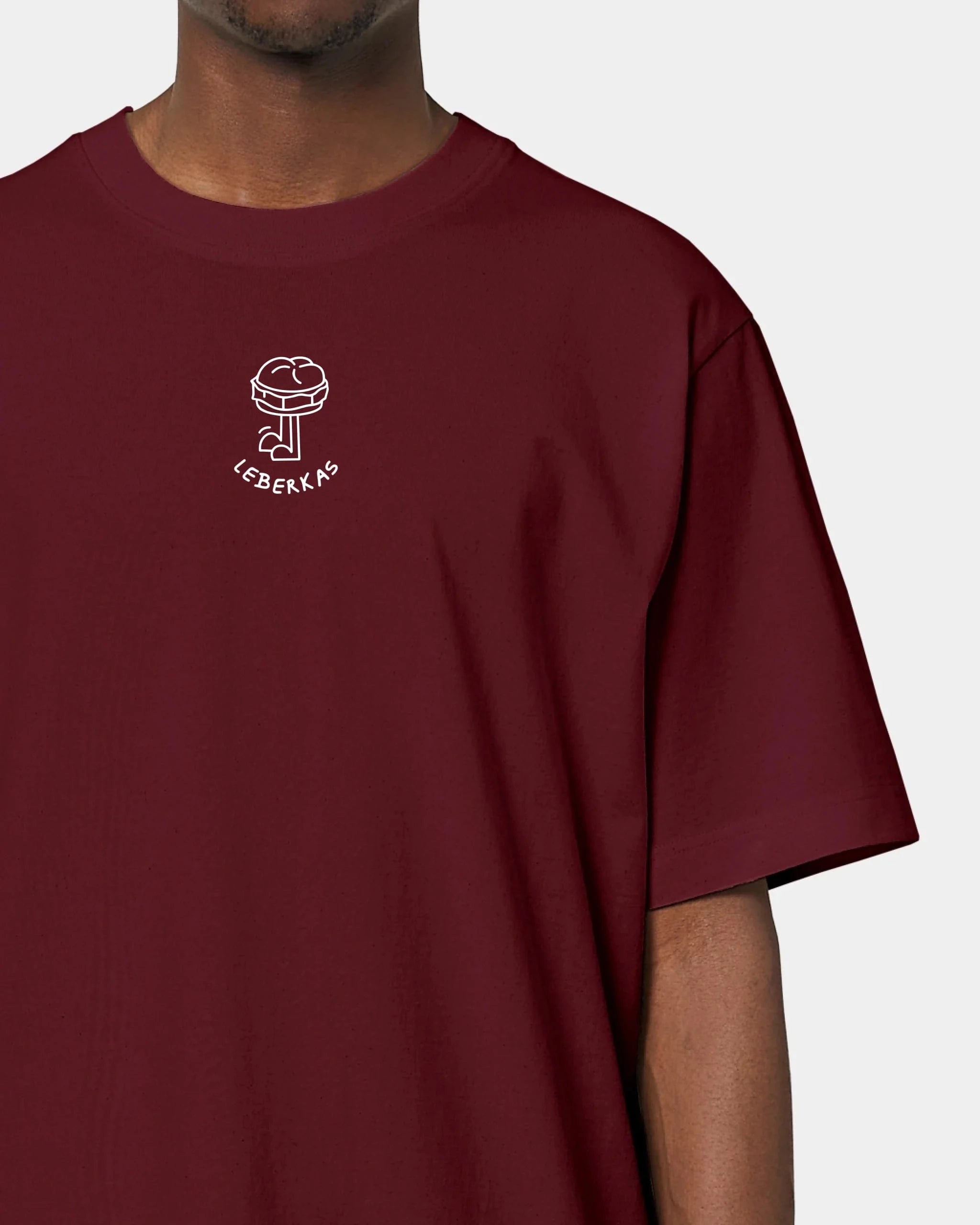 Schmidt Digitaldruck GmbH T-Shirt "Leberkas" Oversized / Burgundy / XXS - aus nachhaltiger und fairer Produktion