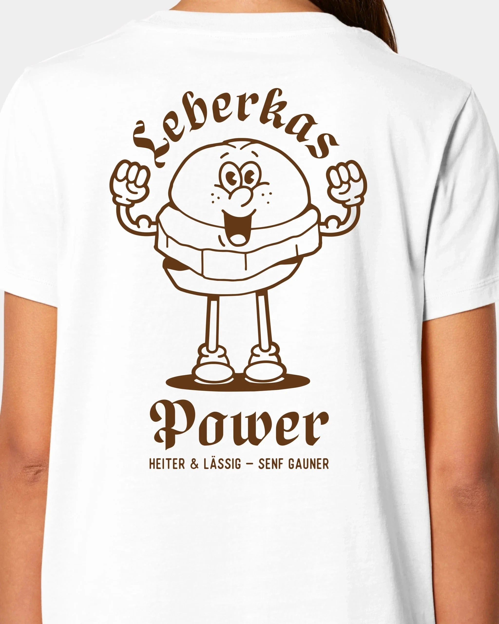 Schmidt Digitaldruck GmbH T-Shirt "Leberkas-Power" Damen / Weiß / XS - aus nachhaltiger und fairer Produktion