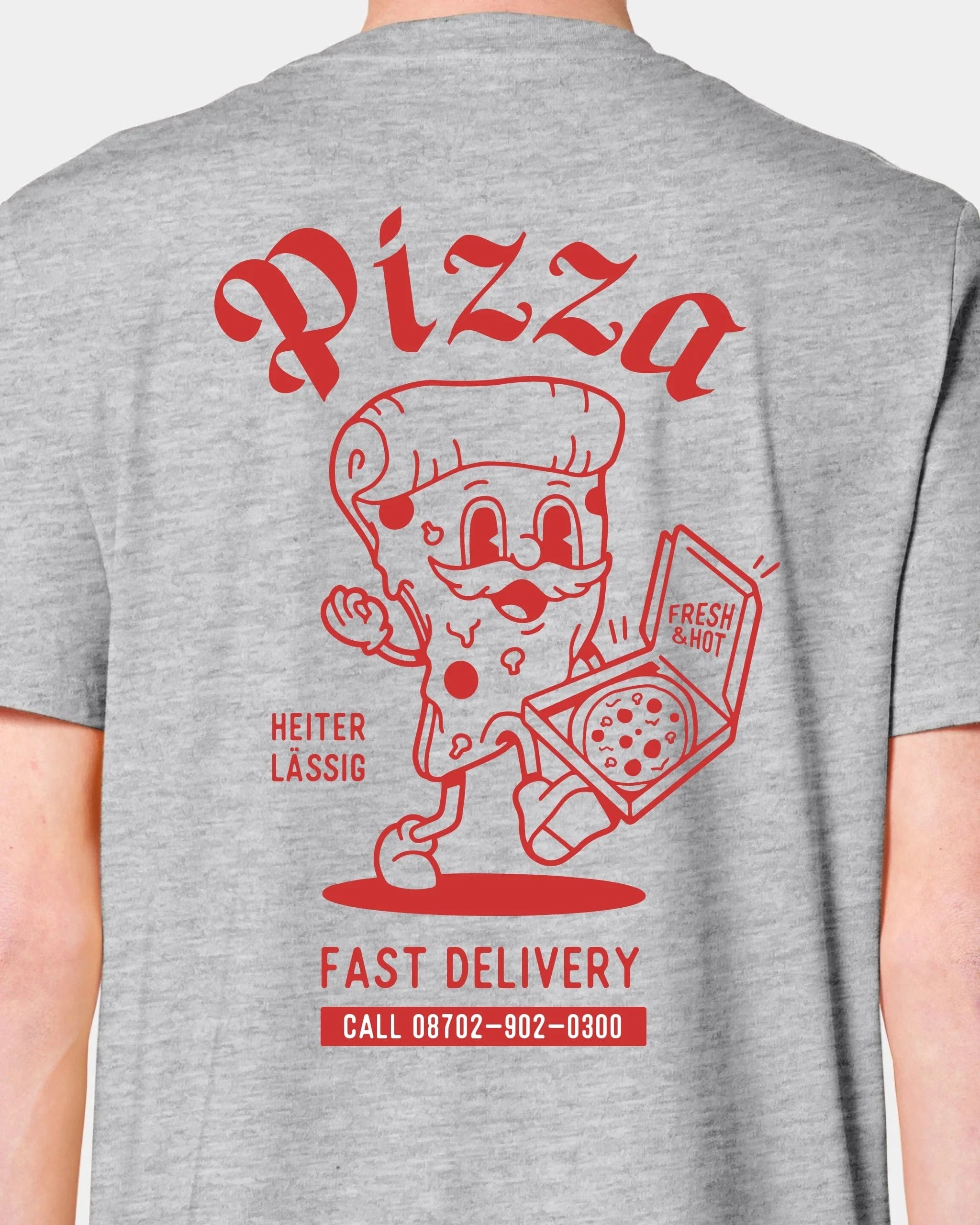 Schmidt Digitaldruck GmbH T-Shirt "Pizza" Unisex / Heather Grey / XXS - aus nachhaltiger und fairer Produktion