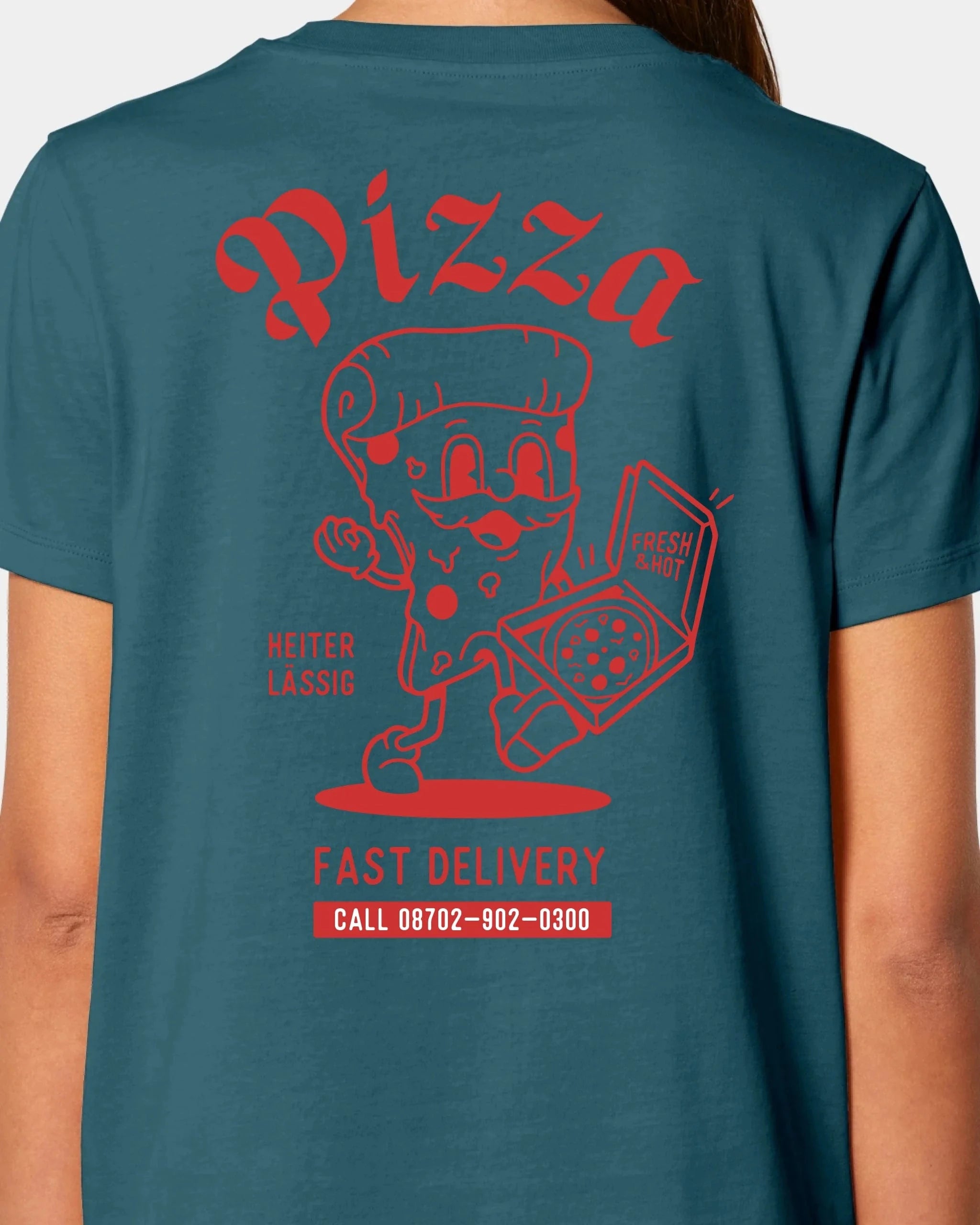 Schmidt Digitaldruck GmbH T-Shirt "Pizza" Damen / Stargazer / XS - aus nachhaltiger und fairer Produktion